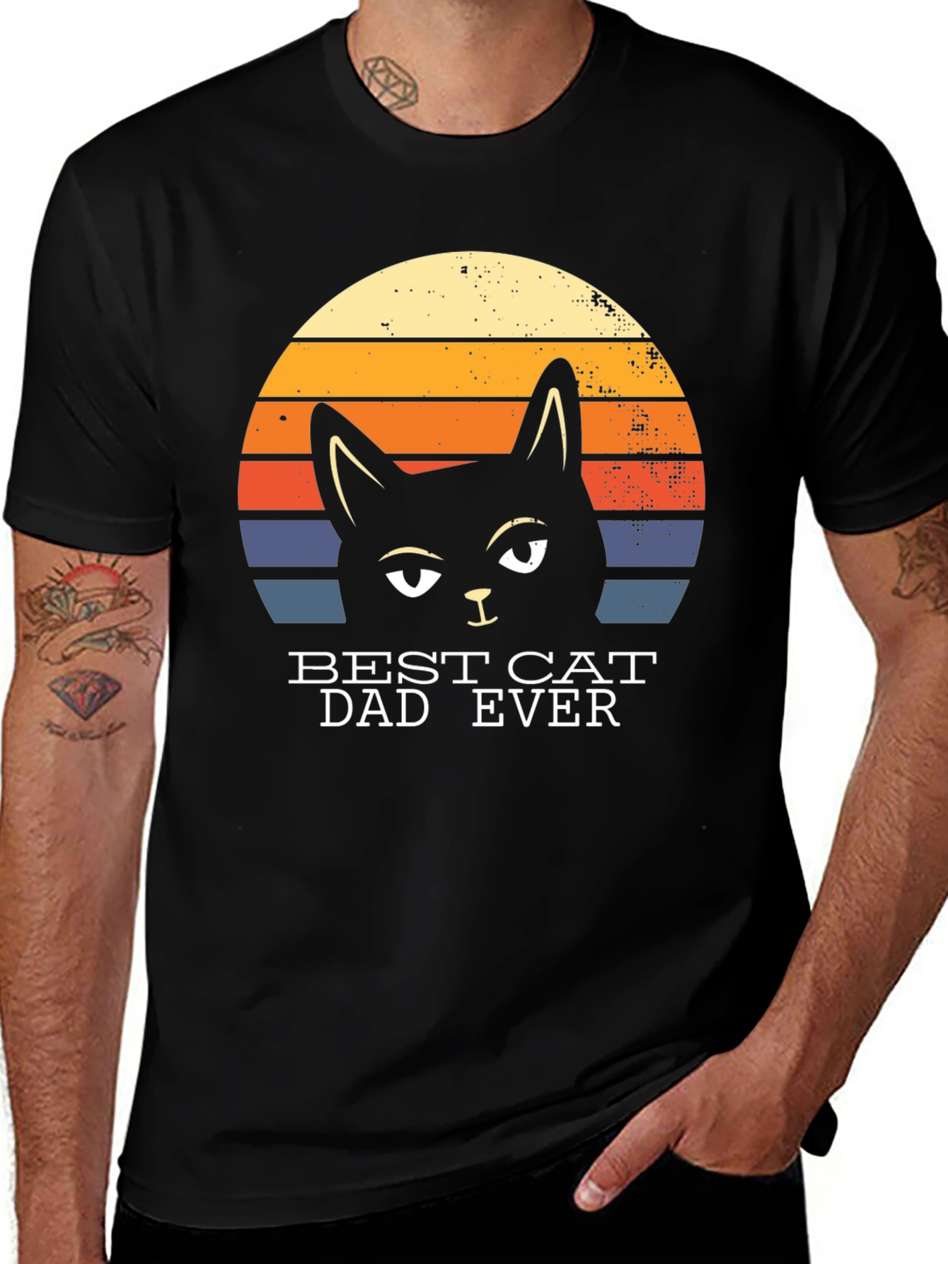 Variant 17 of Best Cat Dad Ever Graphic Tee