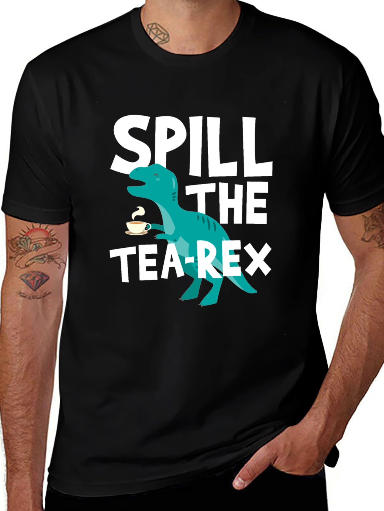 Variant 6 of Spill the Tea-Rex Graphic T-Shirt