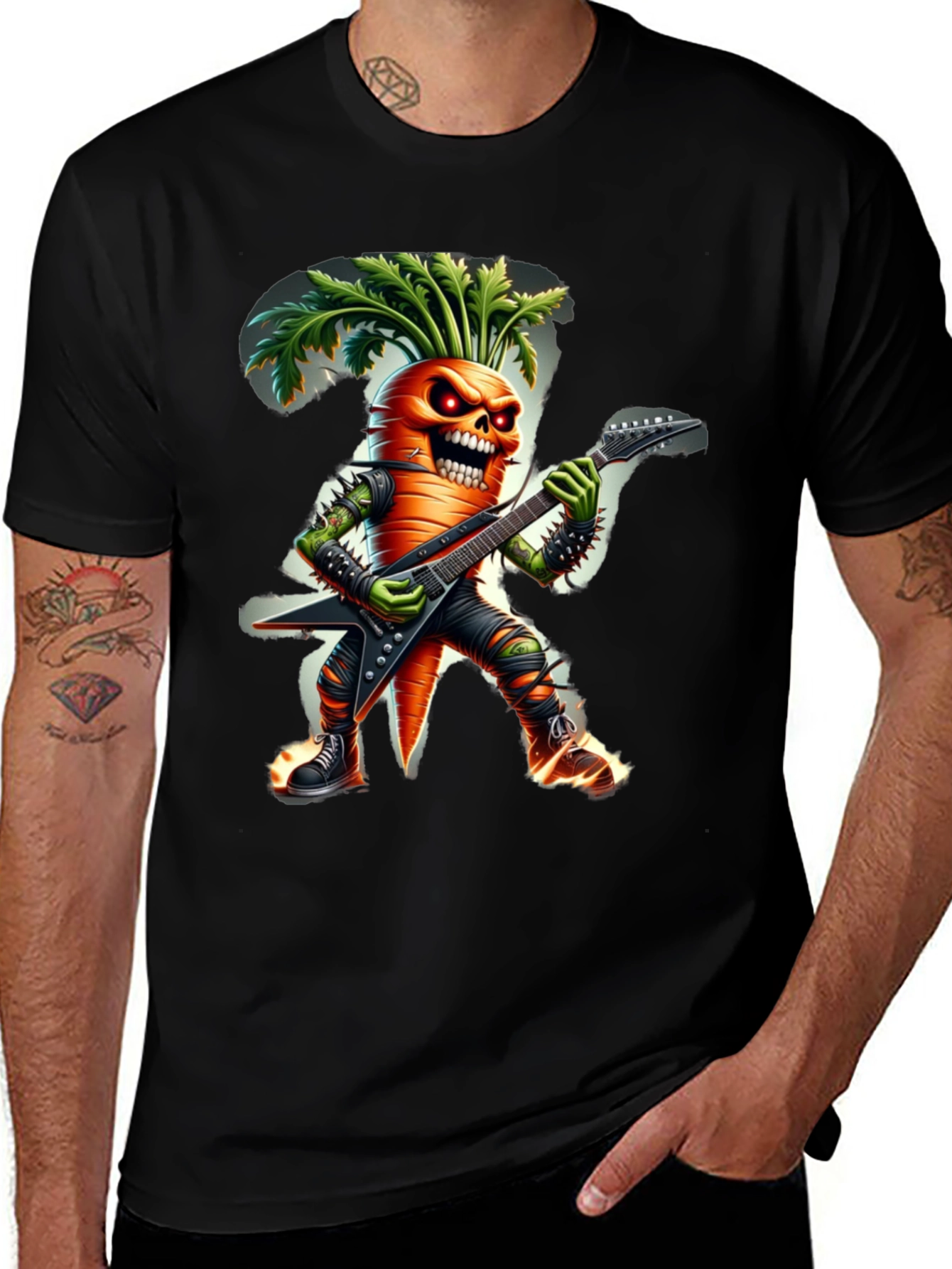 Variant 25 of Rockin' Carrot T-Shirt - Heavy Metal Vegetable!