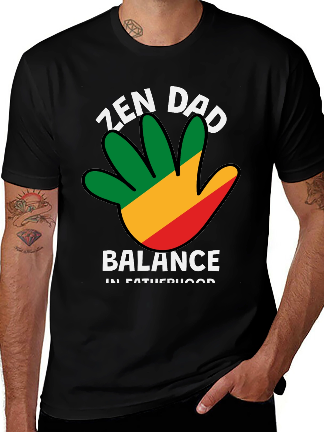 Zen Dad Balance in Fatherhood T-Shirt