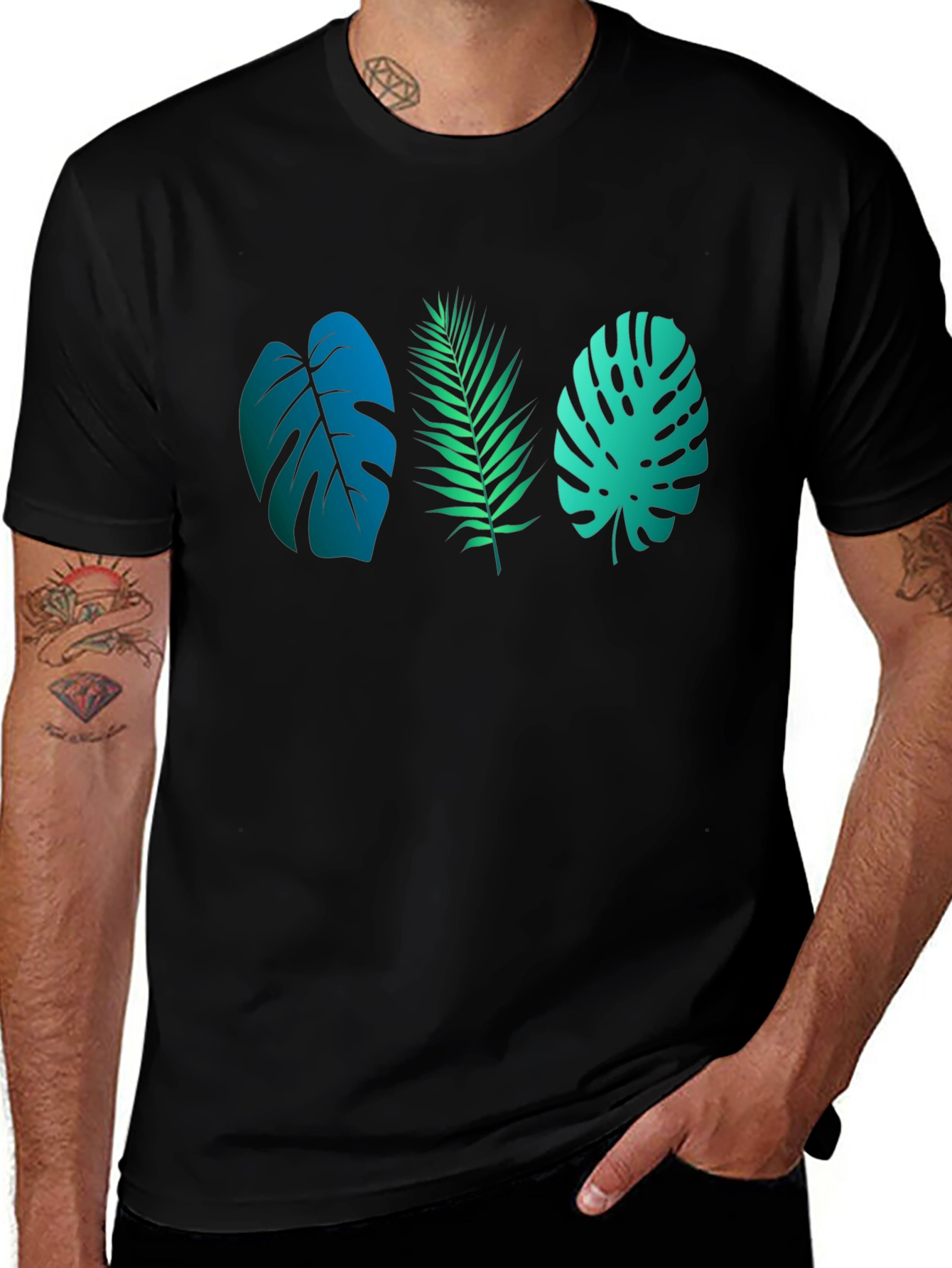 Variant 21 of Tropical Leaves Graphic T-Shirt - Trendy & Cool