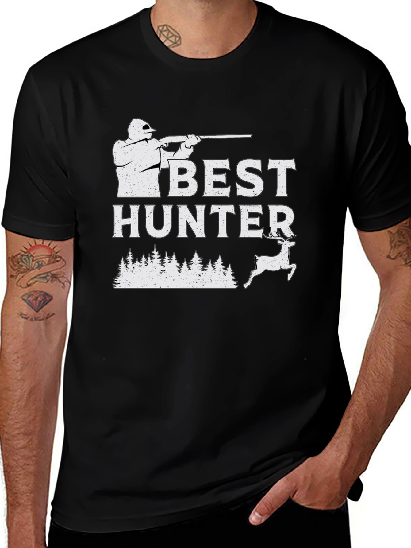 Variant 4 of Best Hunter T-Shirt - Deer Hunting Graphic Tee