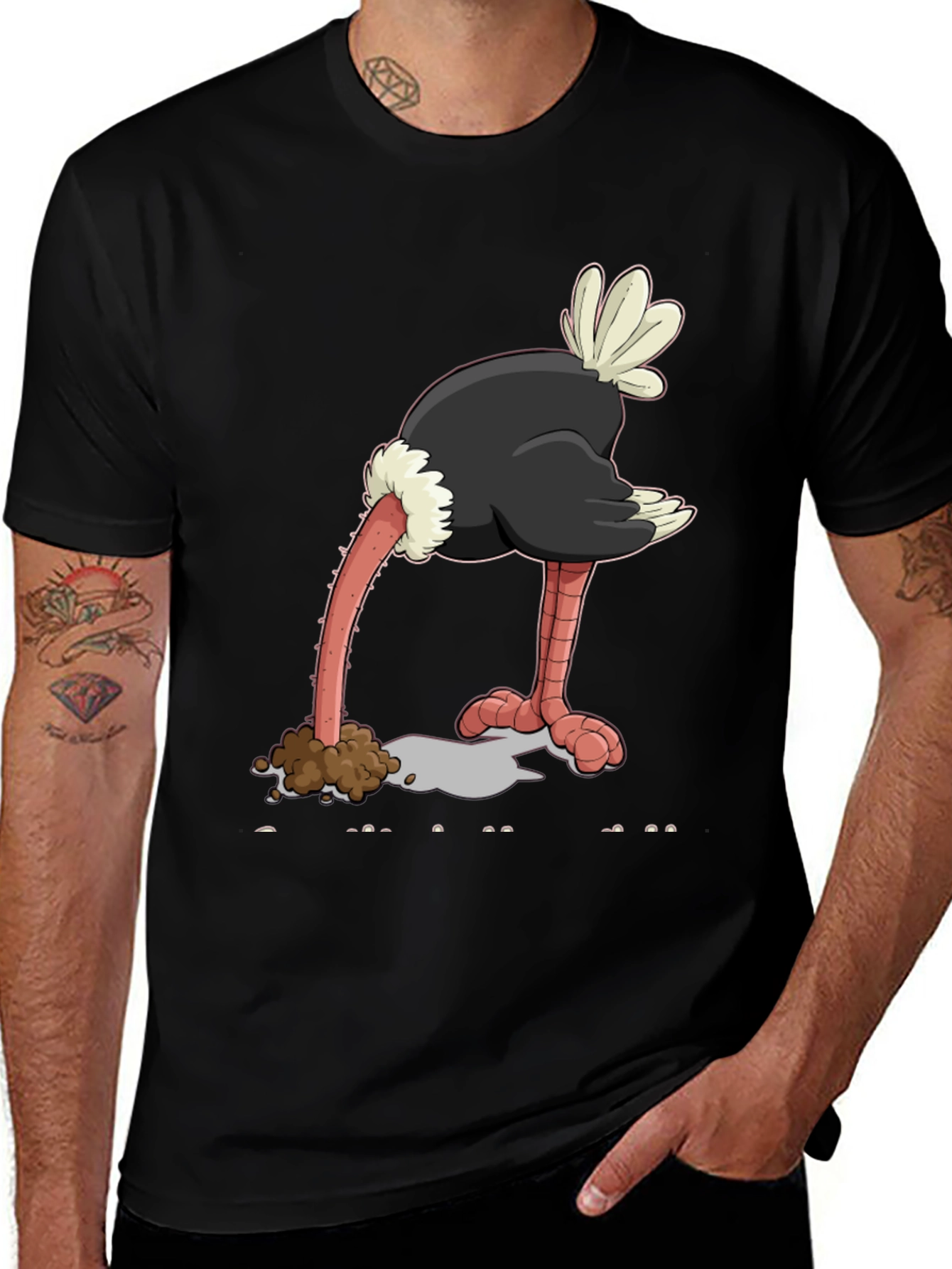 Ostrich Head in Sand Graphic Tee