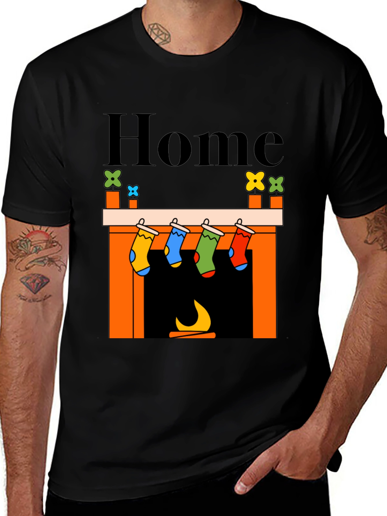 Cozy Home Fireplace T-Shirt - Holiday Edition