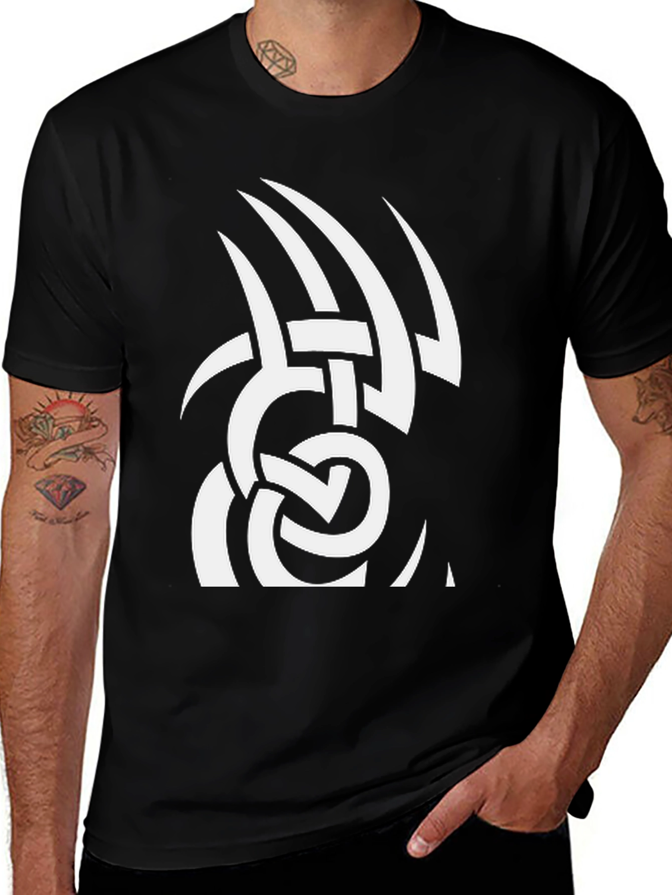 Variant 26 of Tribal Tattoo Graphic Black Tee