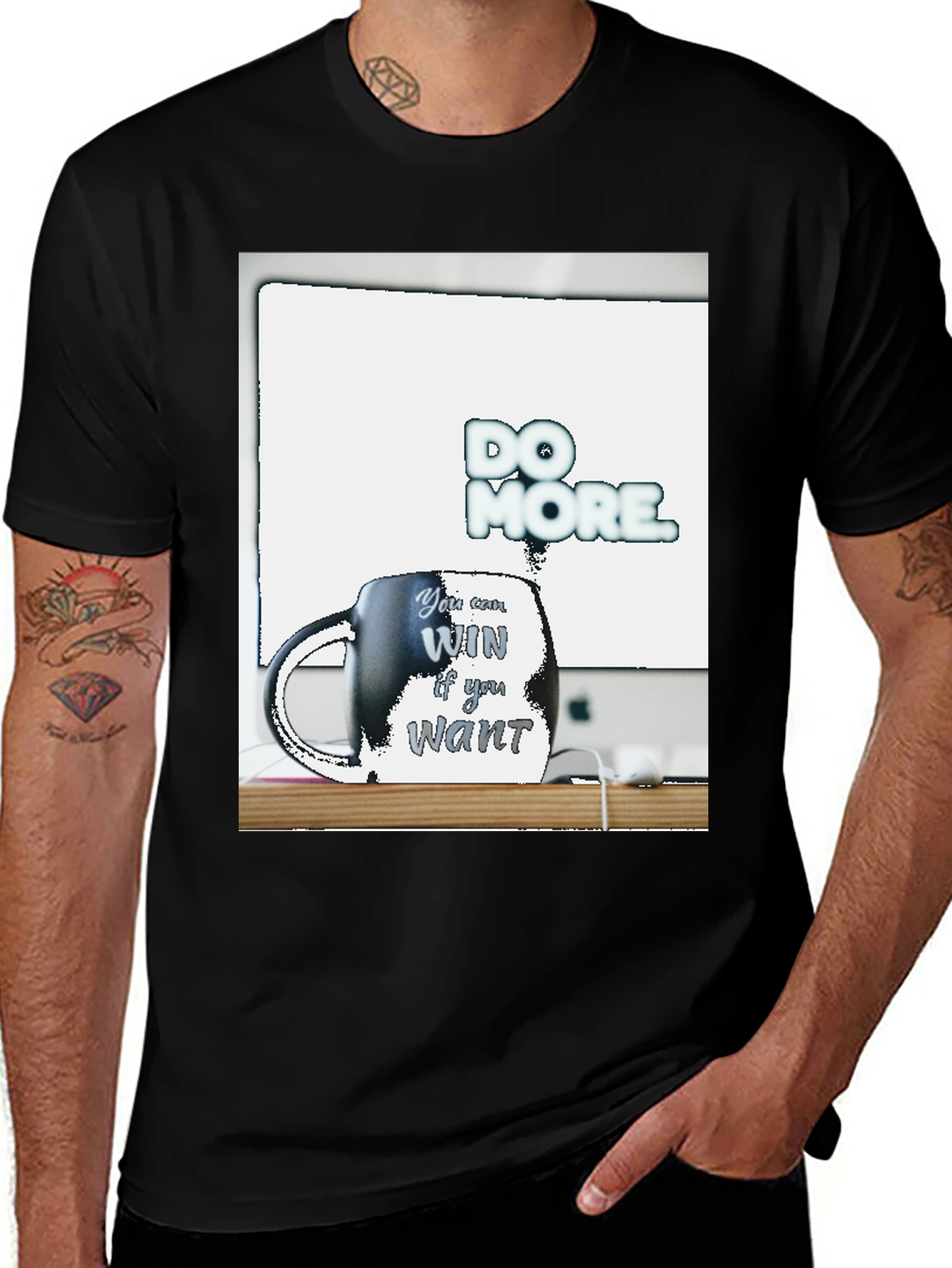 Variant 7 of Motivational Graphic T-Shirt - Do More, Win If You Want
