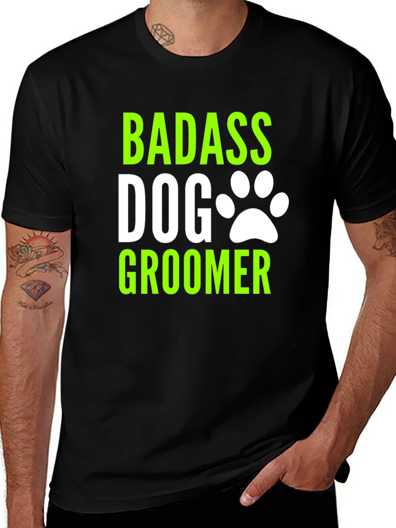 Variant 30 of Badass Dog Groomer T-Shirt - Funny Pet Stylist Tee