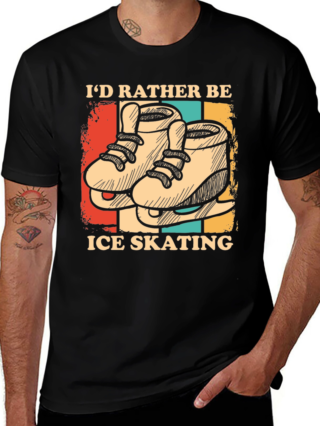 Black Ice Skating Graphic T-Shirt main image