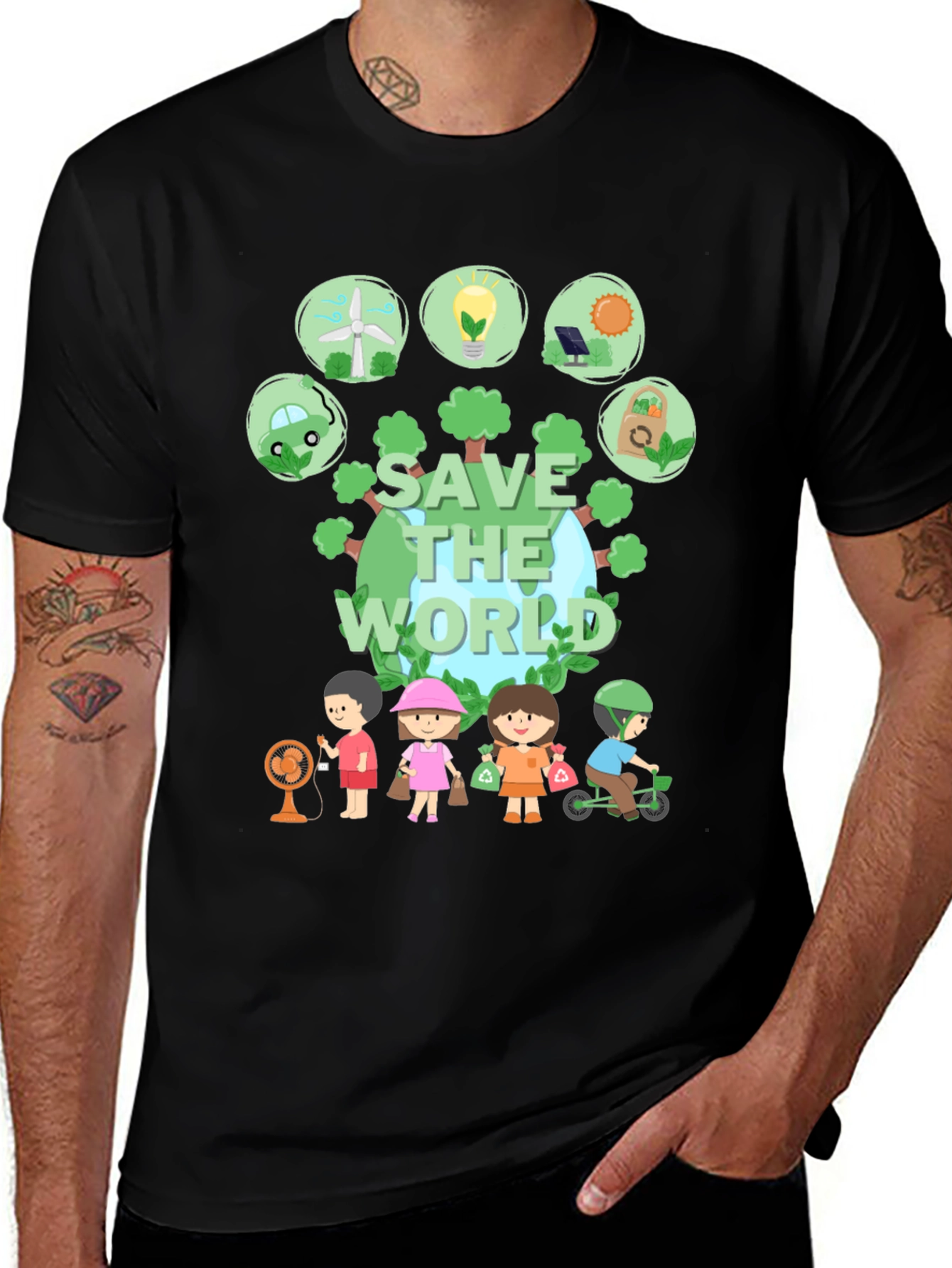 Eco-Friendly 'Save the World' Graphic T-Shirt
