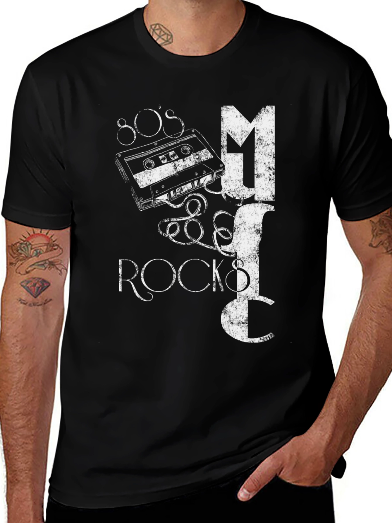 Variant 20 of 80s Music Rocks Black Graphic T-Shirt