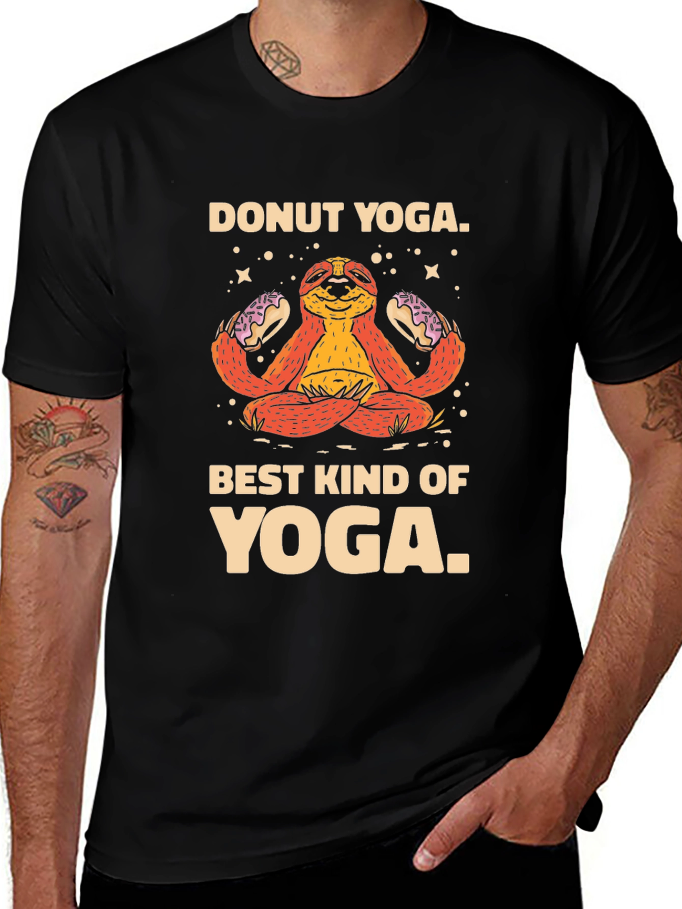 Variant 24 of Donut Yoga Sloth Graphic T-Shirt