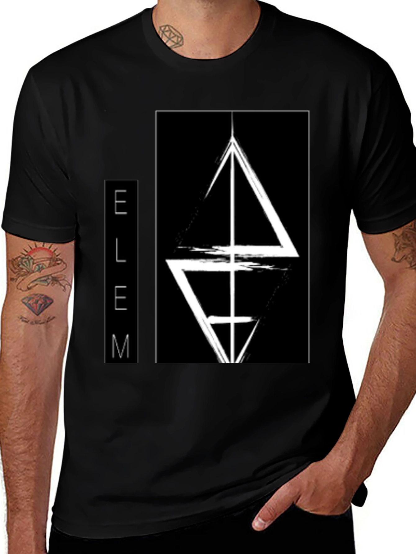 Variant 10 of Abstract Graphic Print Black T-Shirt