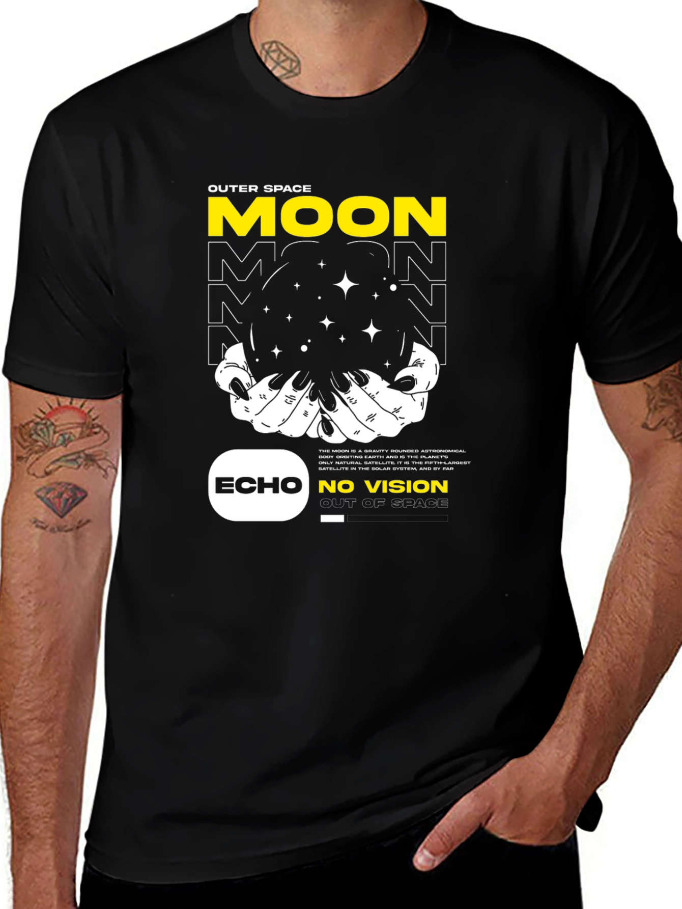 Variant 19 of Outer Space Moon Graphic Tee