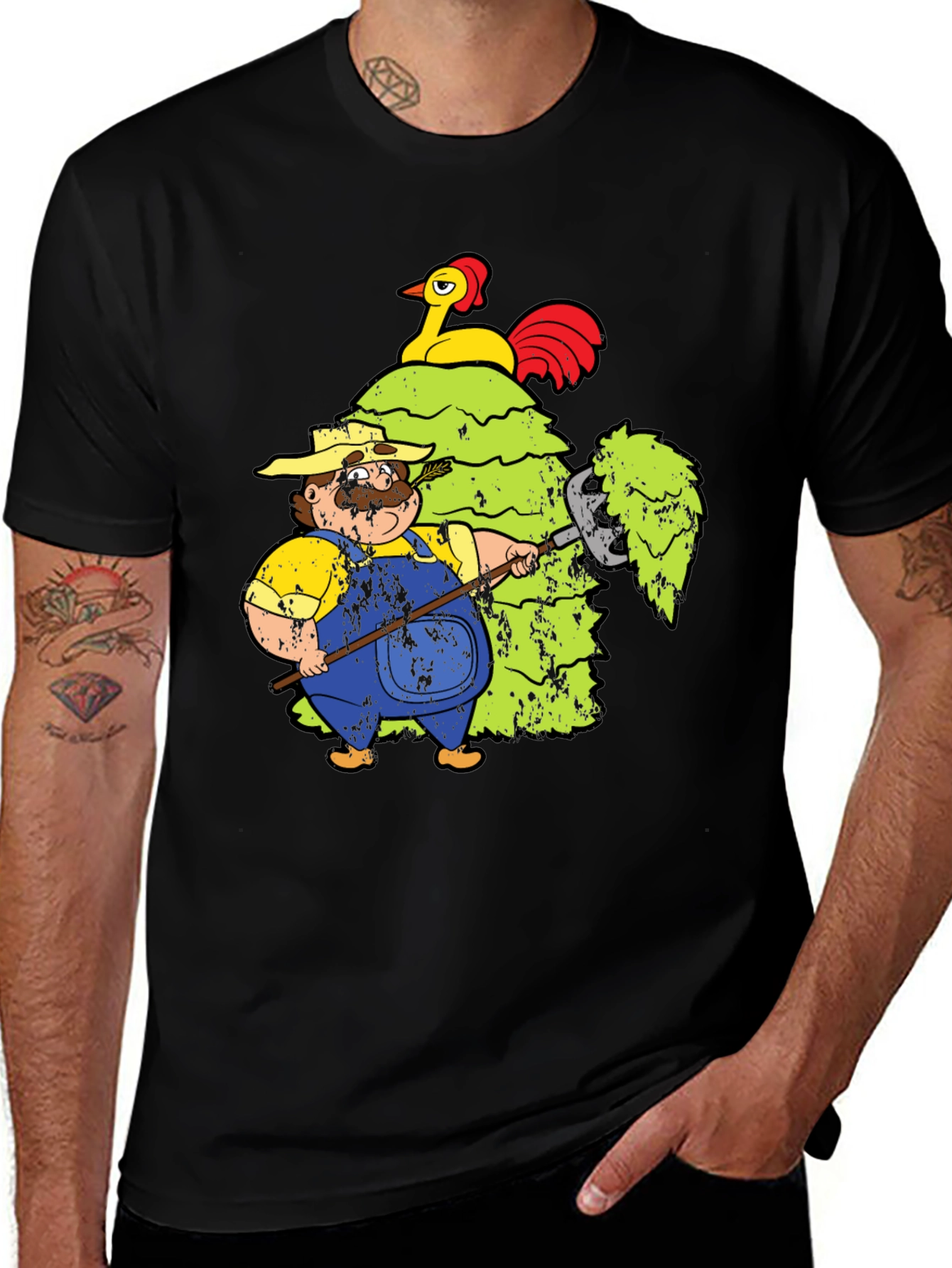 Variant 15 of Funny Farmer Rooster Graphic Tee