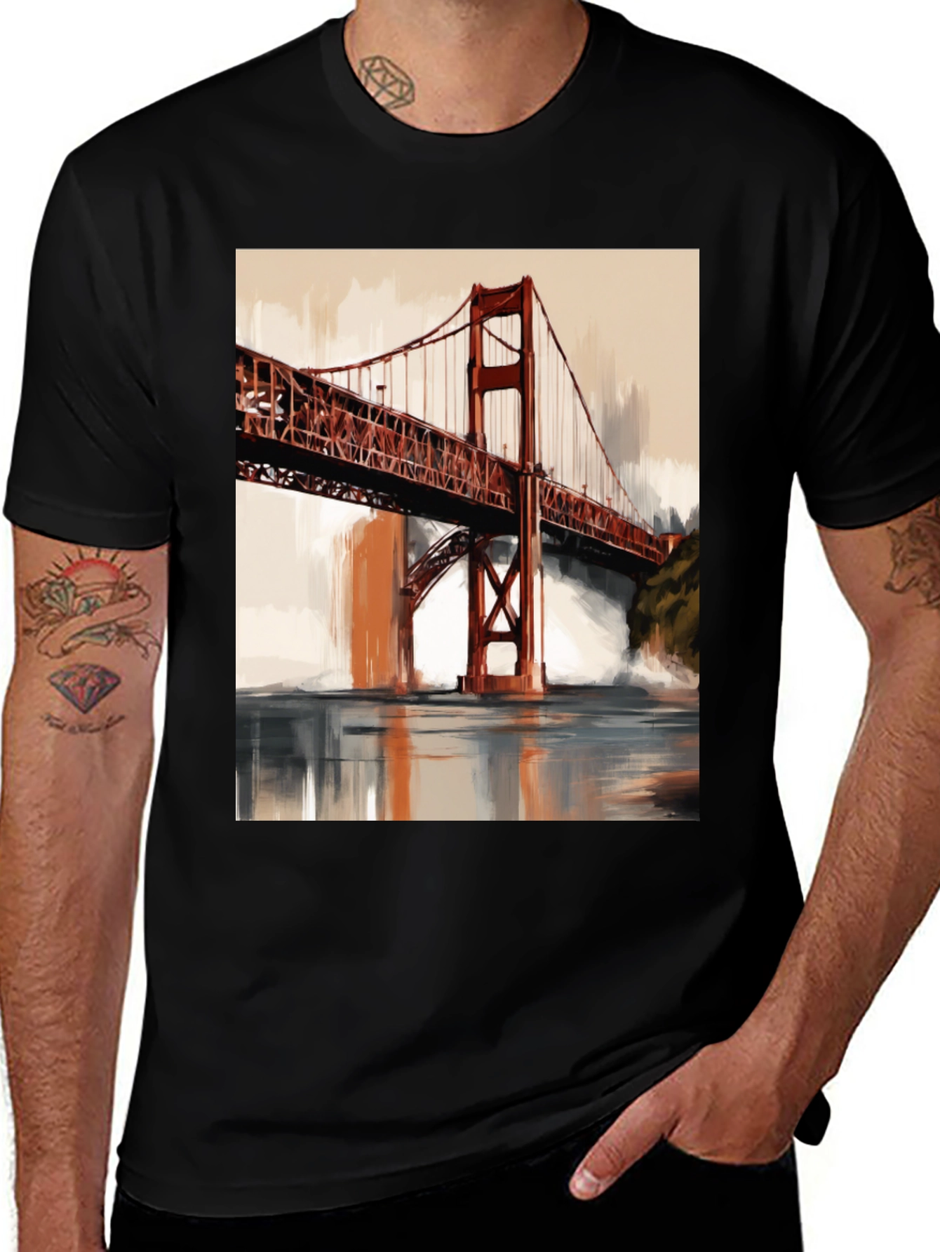 Golden Gate Bridge Art Print T-Shirt