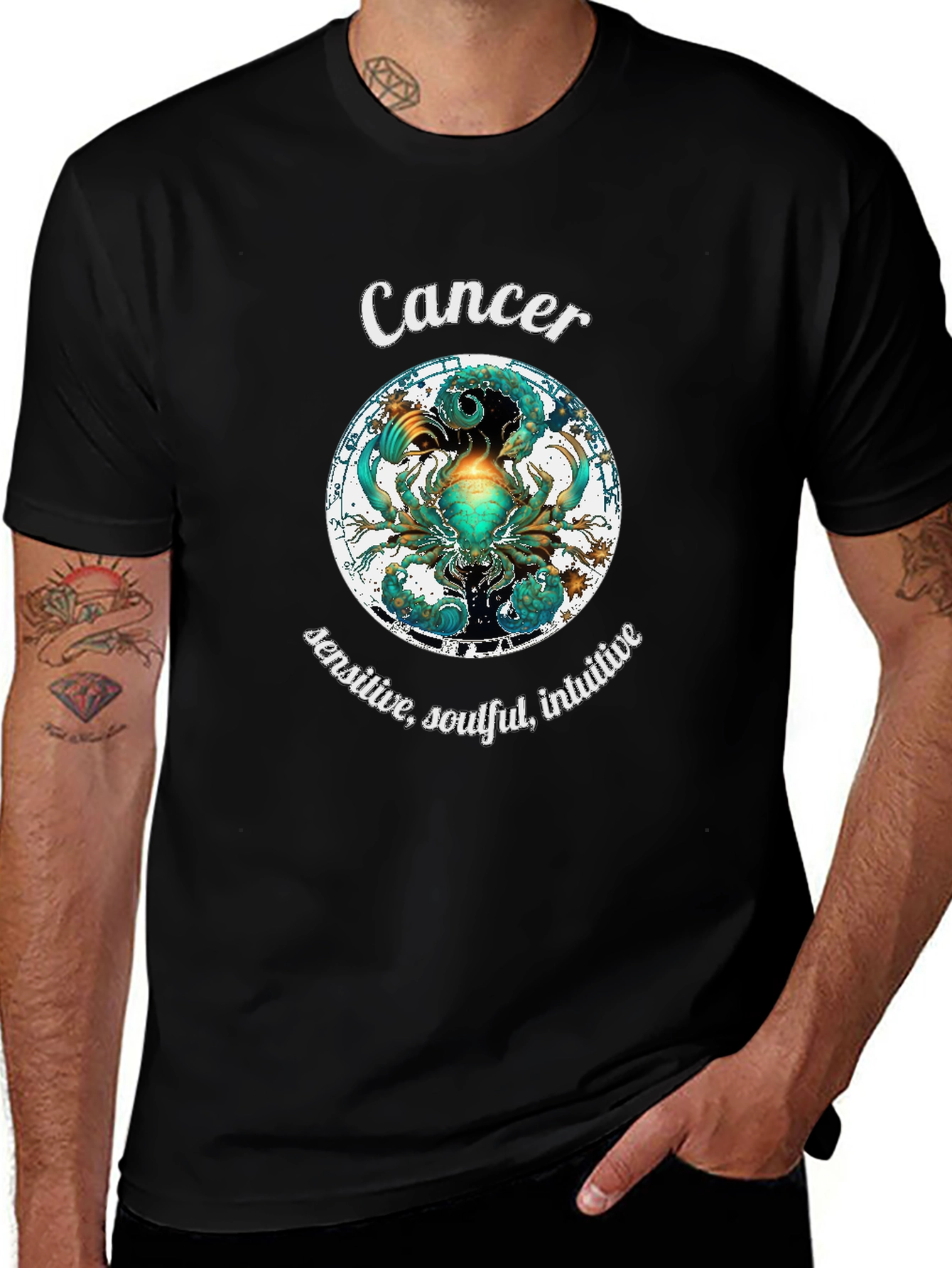 Variant 2 of Cancer Zodiac Graphic T-Shirt Astrology Horoscope Tee