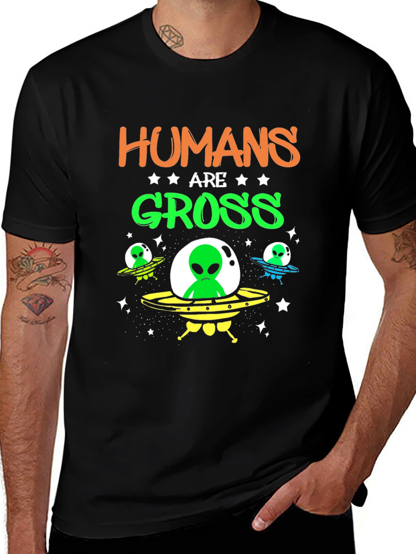 Variant 4 of Humans Are Gross Alien T-Shirt - Funny UFO Tee