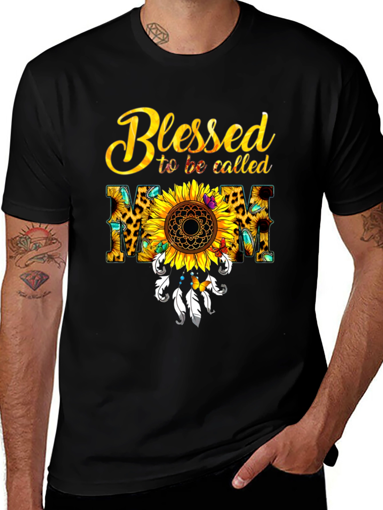Variant 4 of Blessed Mom Sunflower T-Shirt