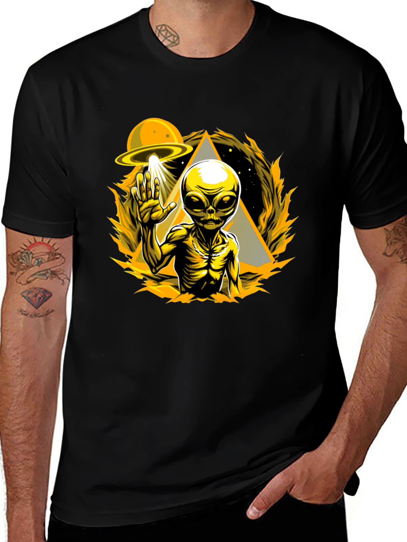 Variant 25 of UFO Alien Graphic T-Shirt - Sci-Fi Novelty Tee