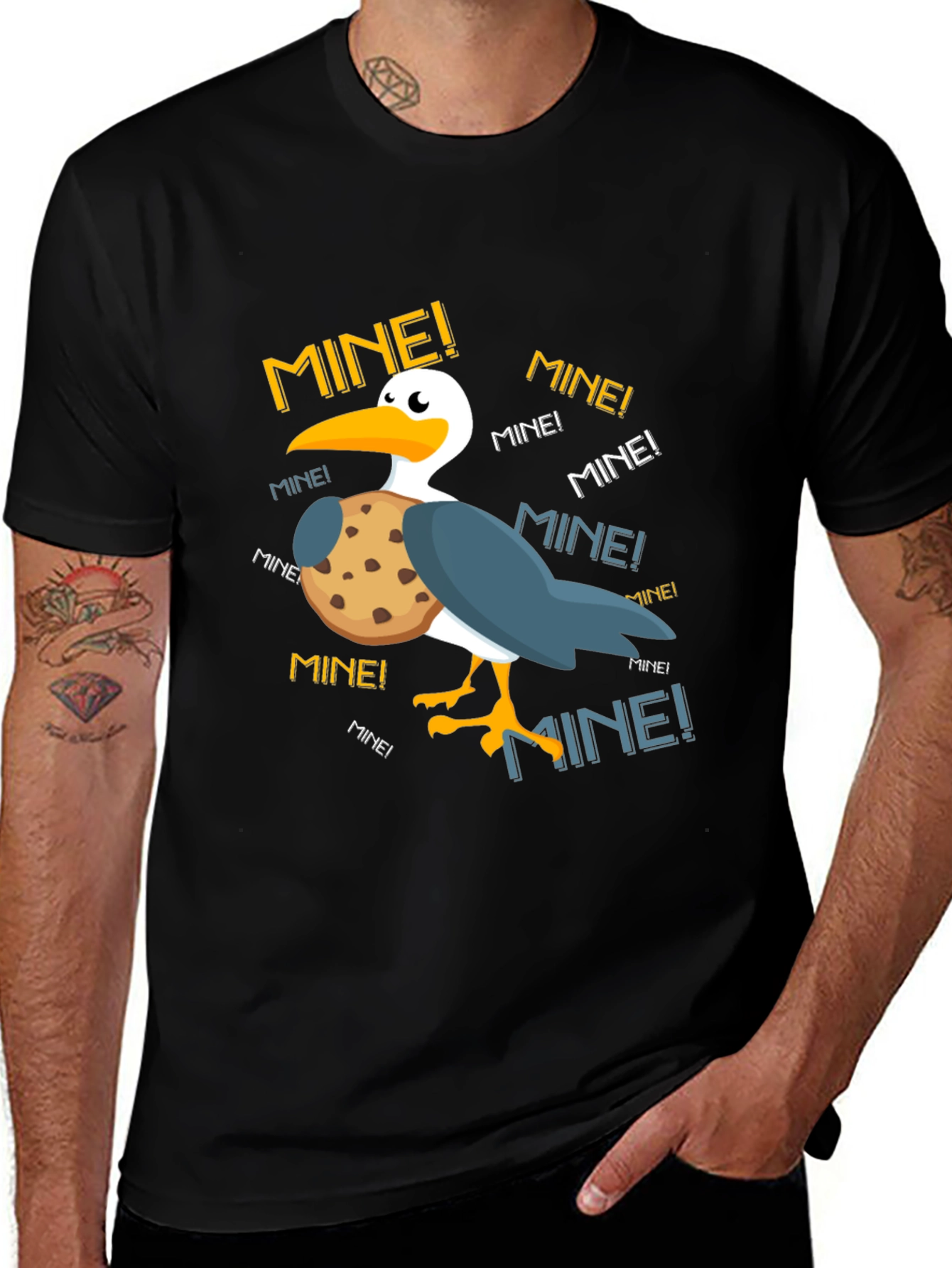 Variant 10 of Funny Pelican 'Mine!' Cookie Graphic T-Shirt