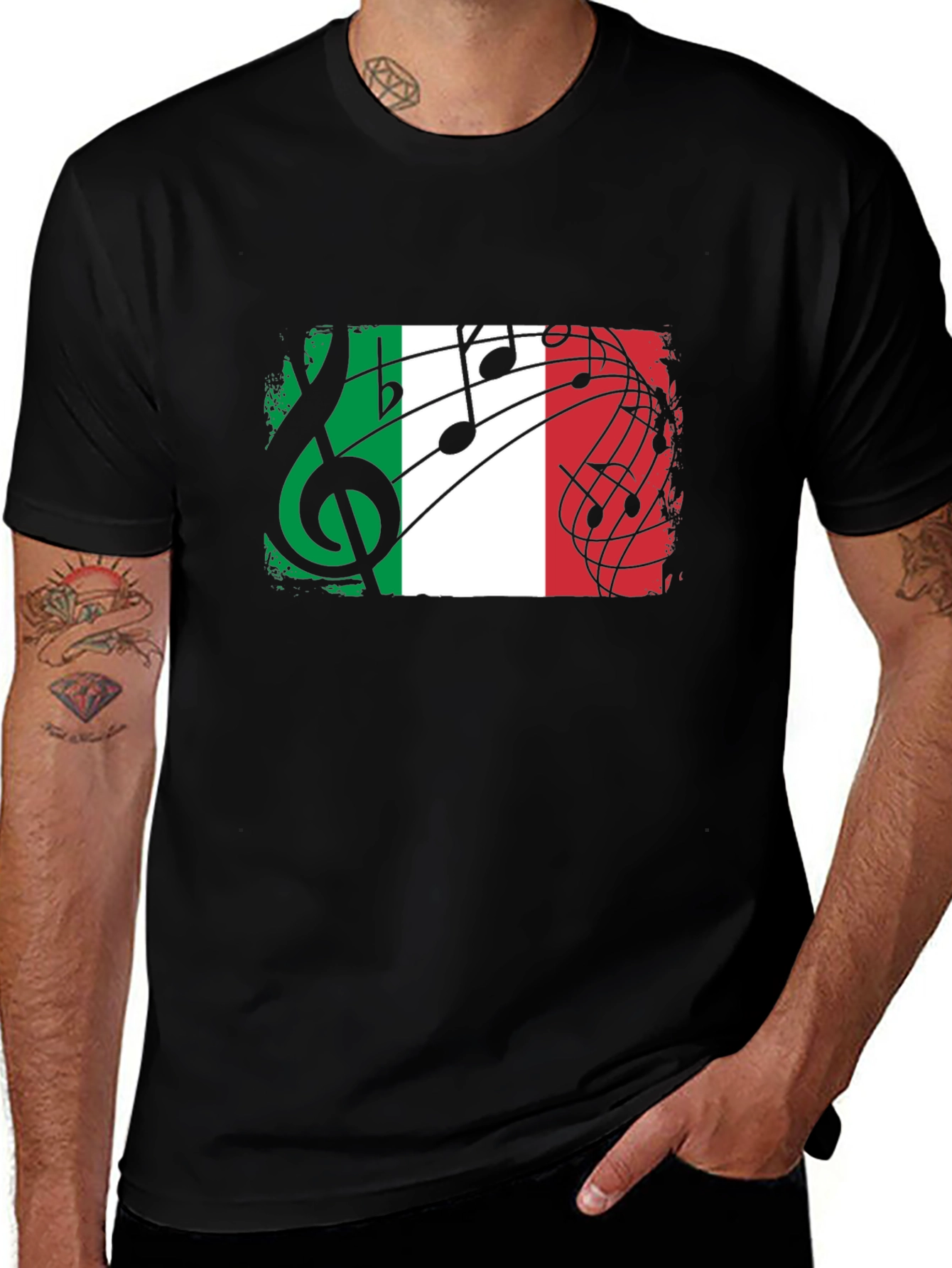 Italian Flag Music T-Shirt