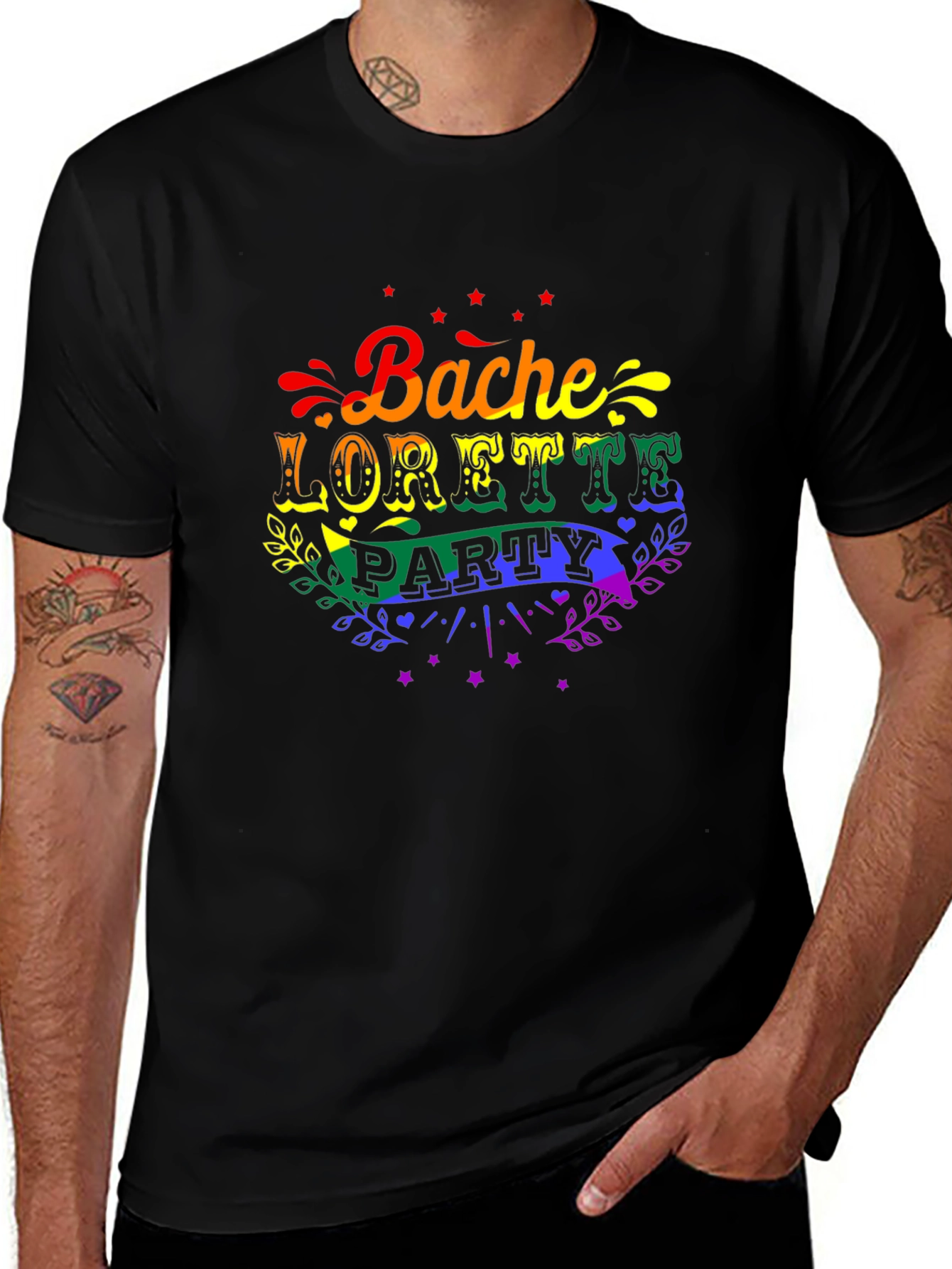 Variant 12 of Bachelorette Lorette Party Rainbow Graphic Tee
