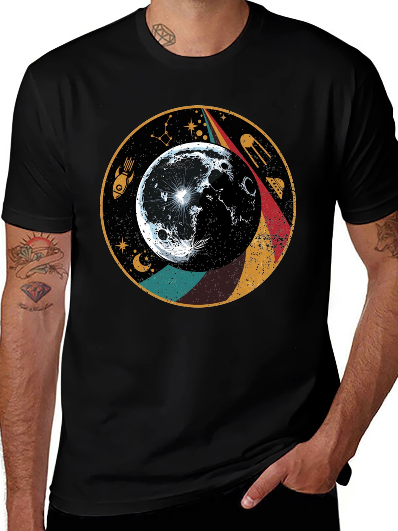 Variant 19 of Retro Moon T-Shirt - Space Graphic Tee