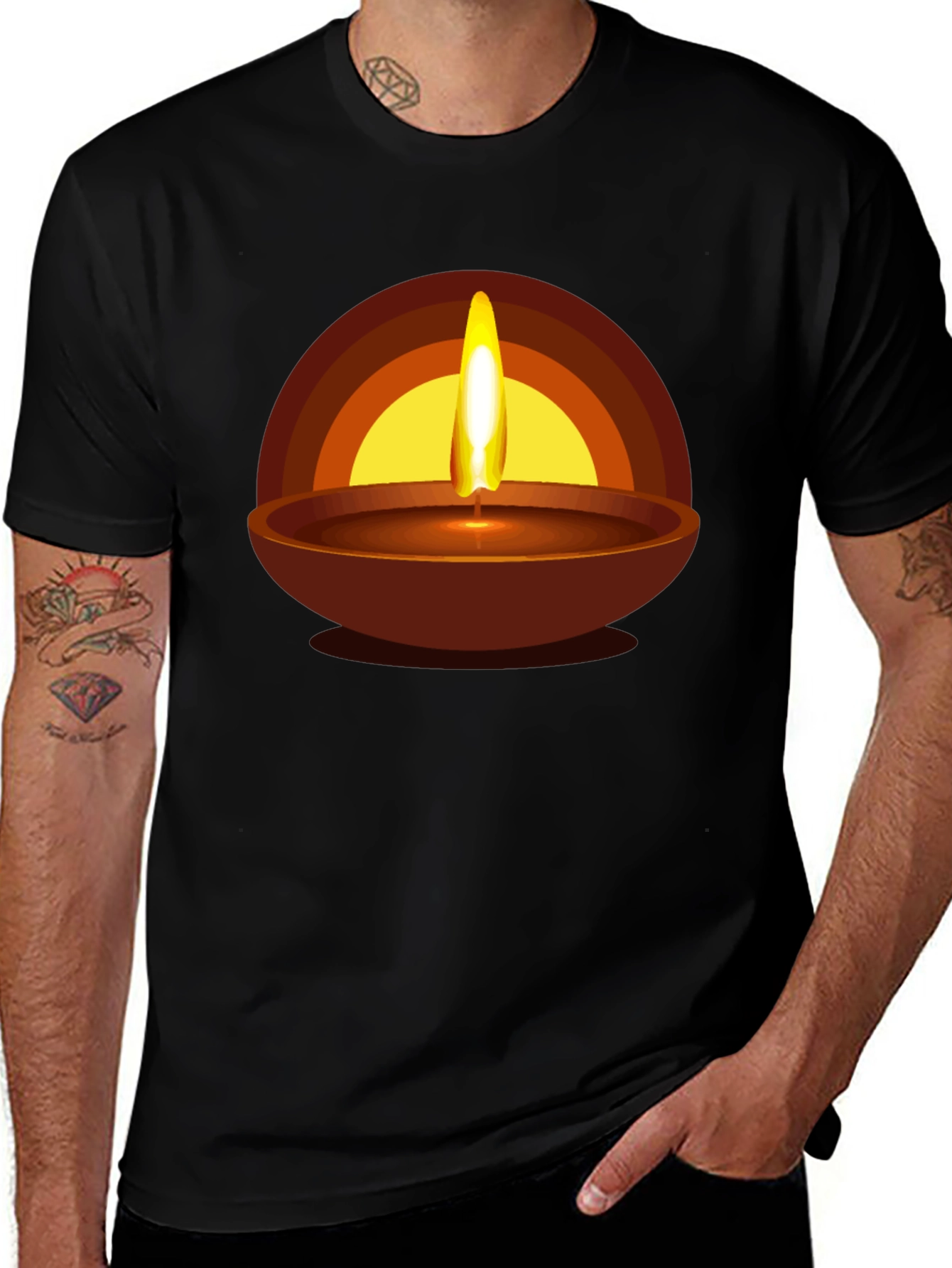 Diwali Flame Graphic T-Shirt - Celebration Style