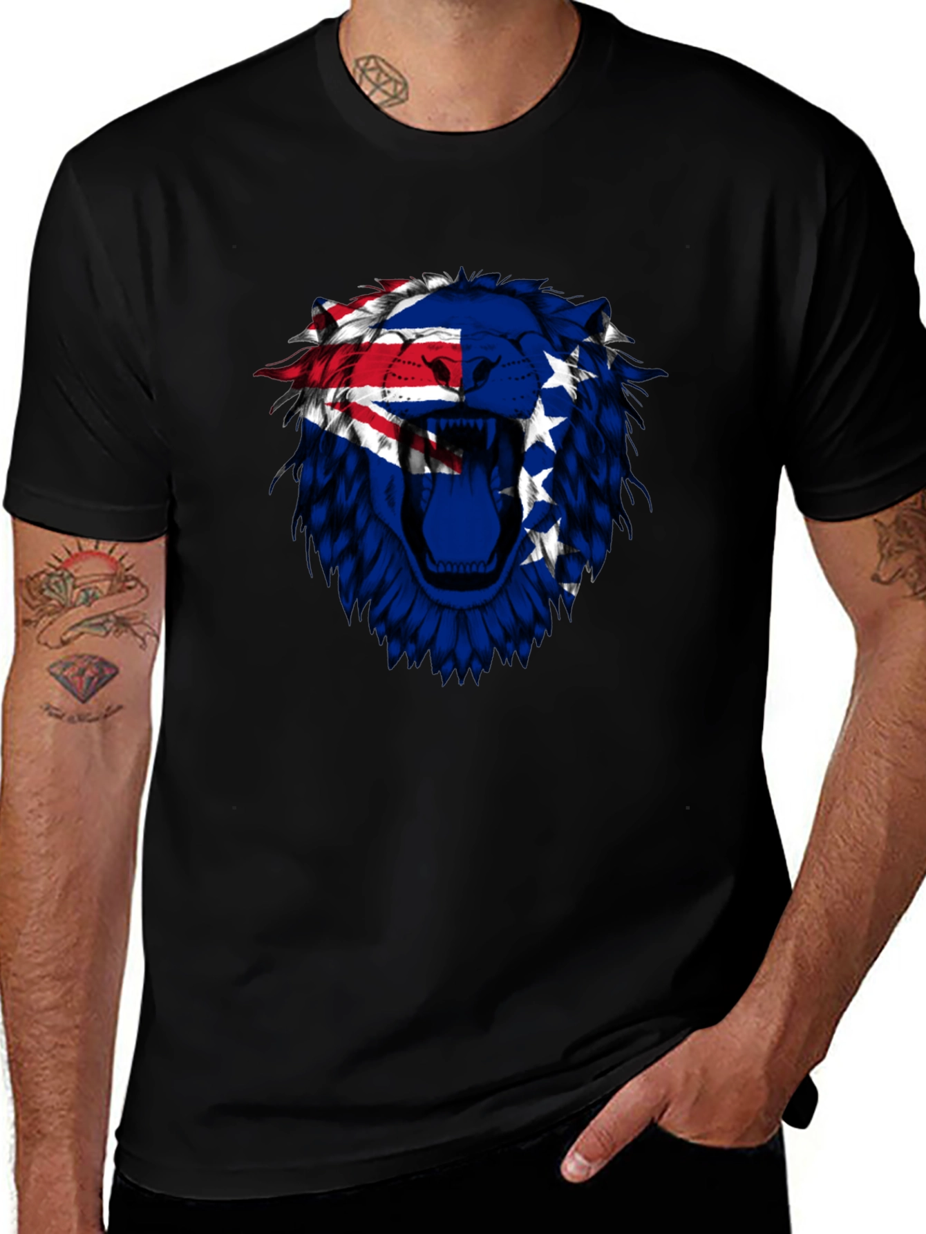 Variant 7 of Cook Islands Lion Graphic Tee - Black