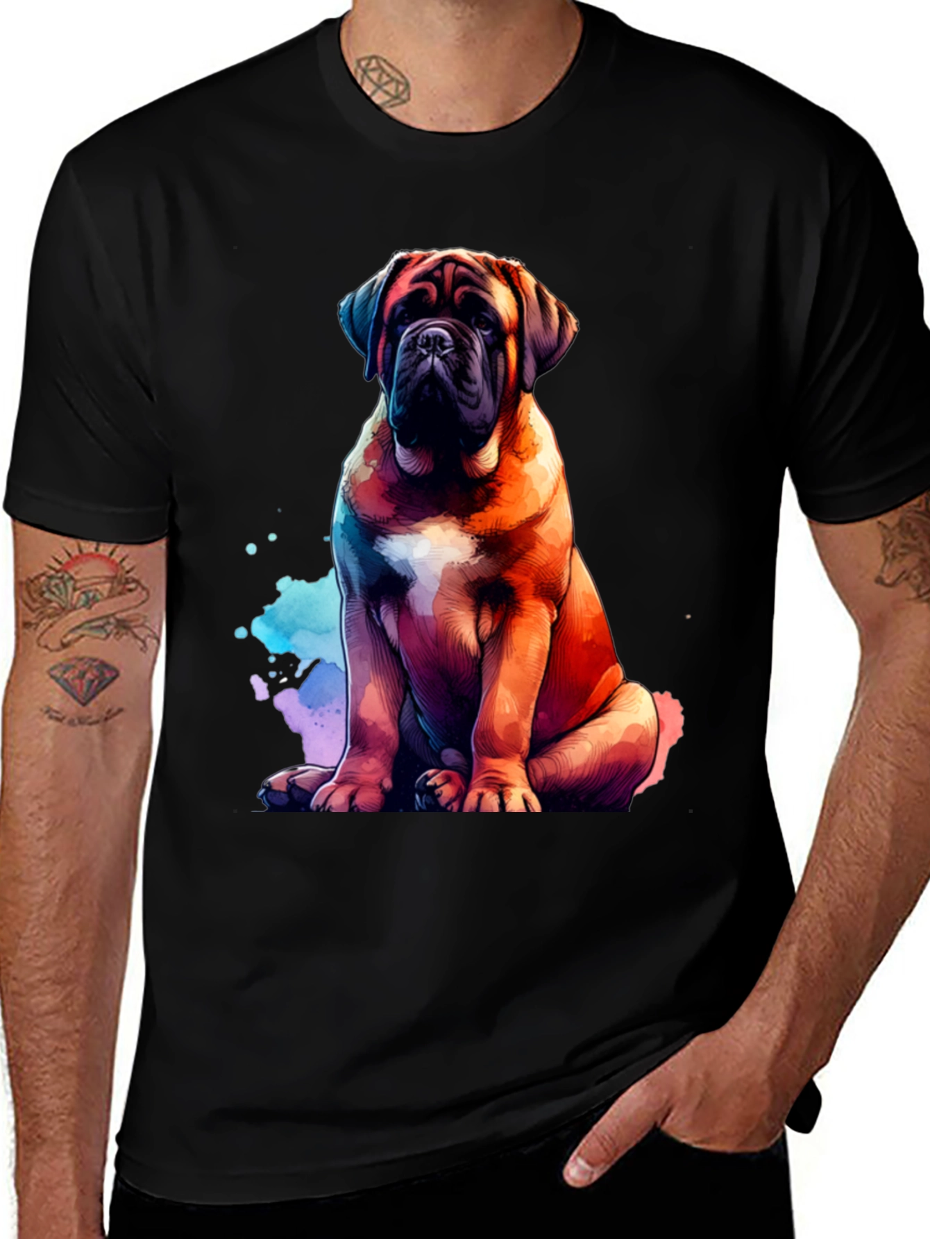 Variant 2 of Dog Art T-Shirt - Bullmastiff Graphic Tee