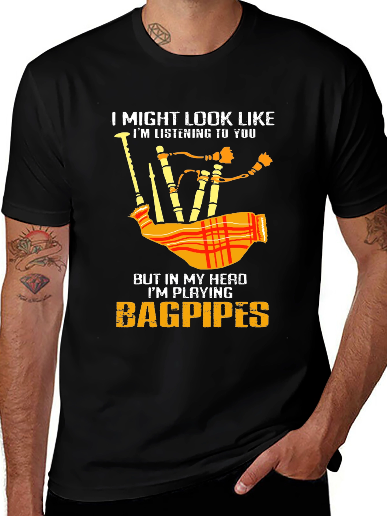 Variant 10 of Bagpipes T-Shirt - Musician Tee