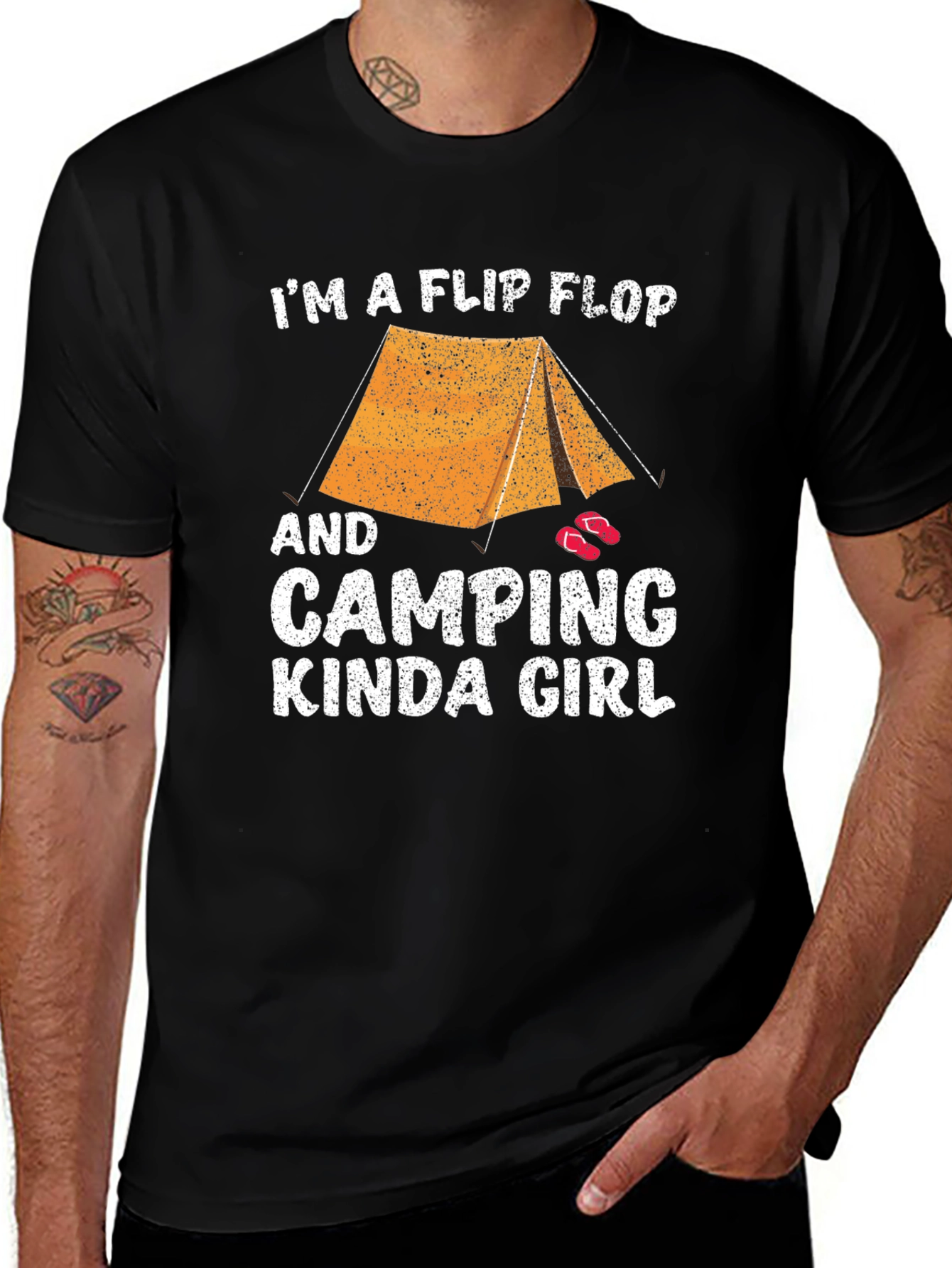 Variant 26 of Camping Kinda Girl Tee - Flip Flop Tent