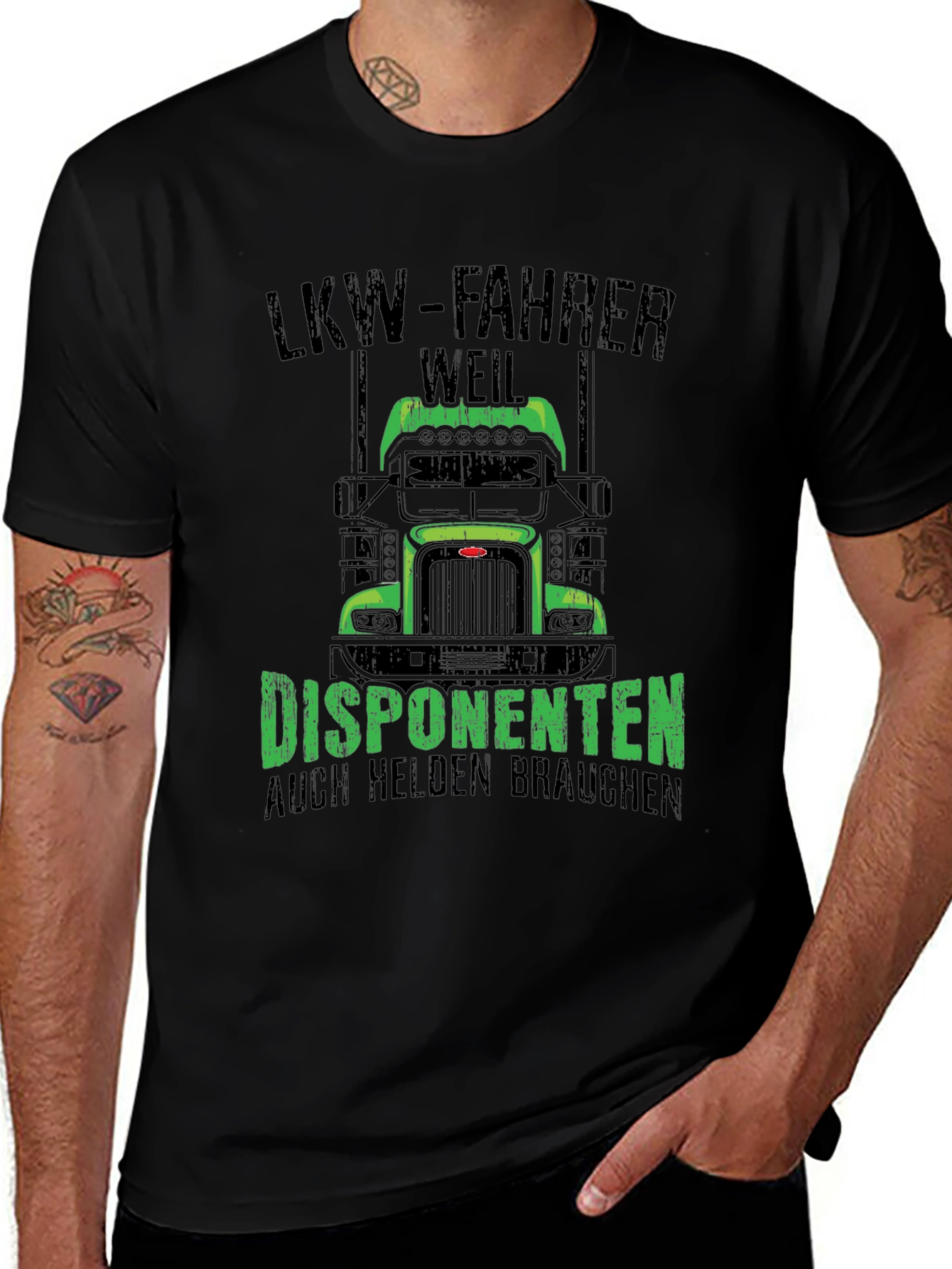 Variant 18 of Truck Driver T-Shirt: LKW-Fahrer Weil Disponenten