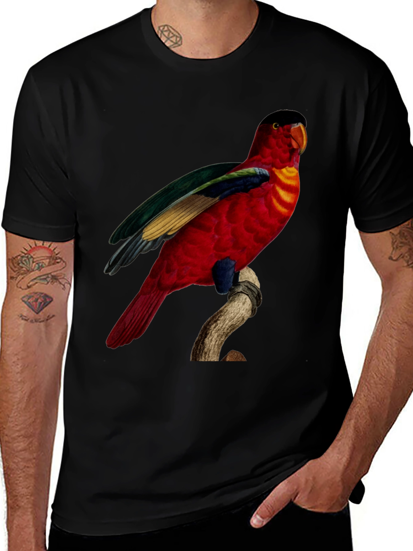 Variant 28 of Parrot Graphic T-Shirt - Men's Black Tee