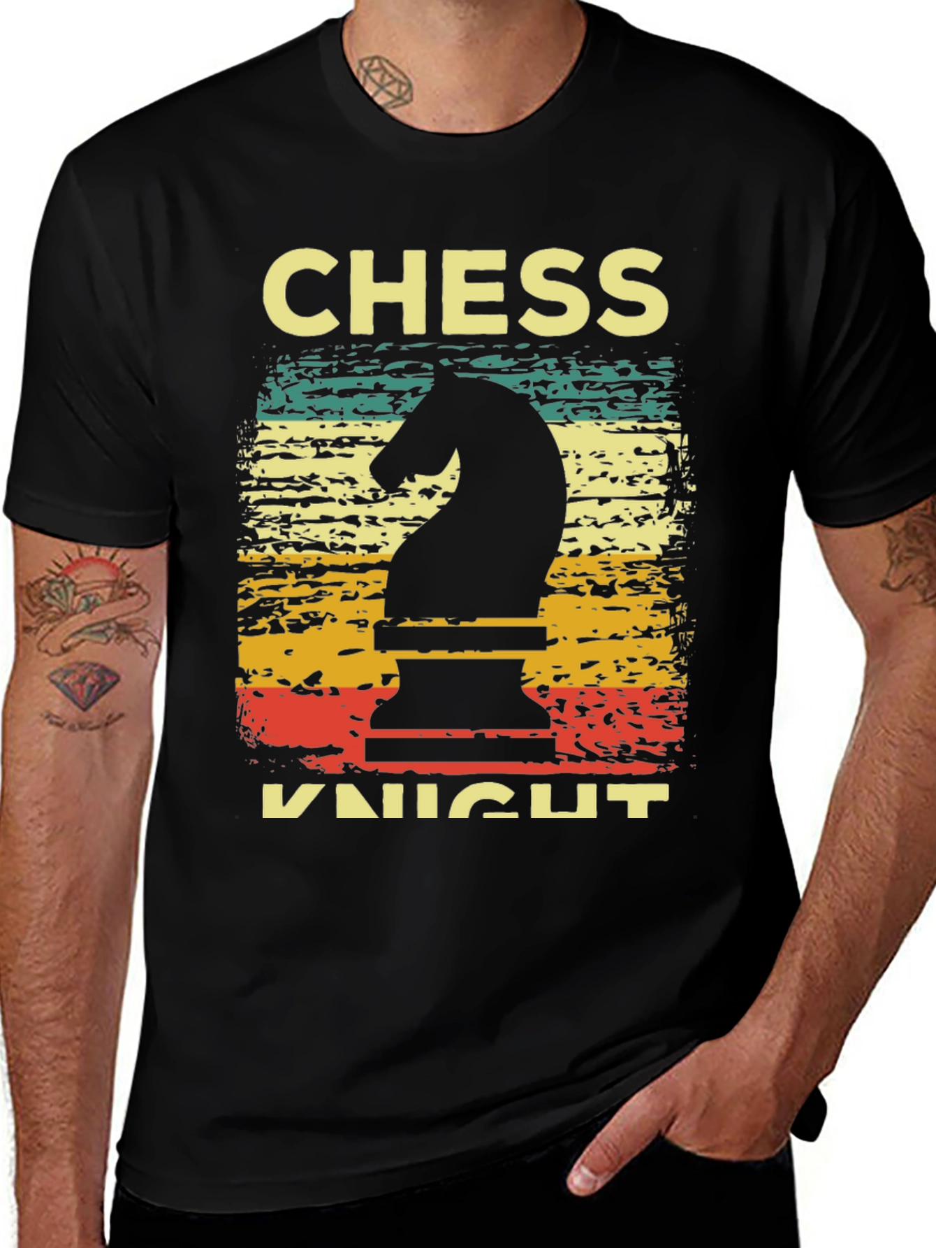 Chess Knight T-Shirt Retro Style Tee