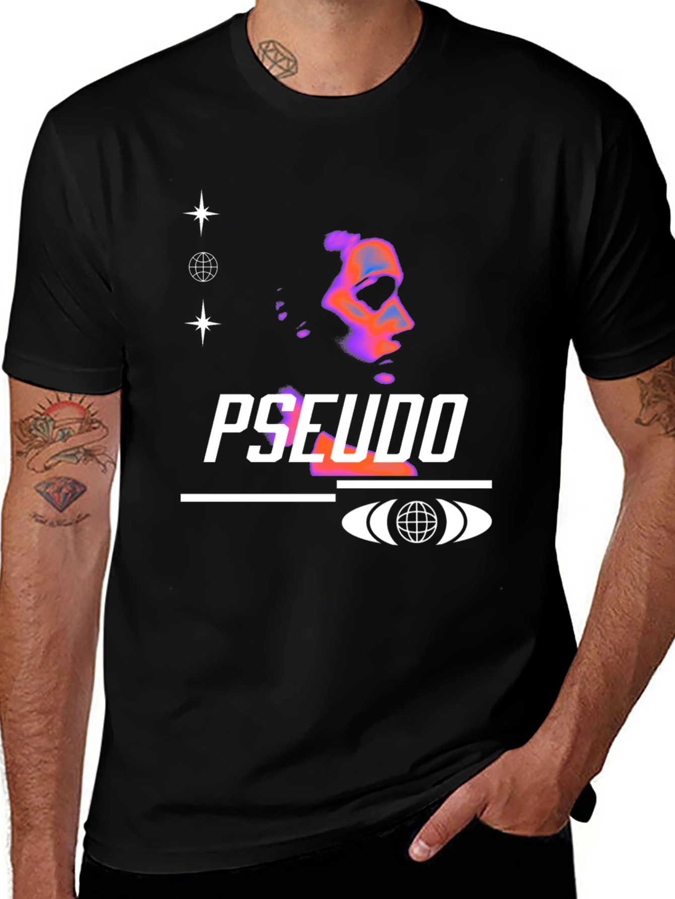 Black Pseudo Graphic Black T-Shirt main image