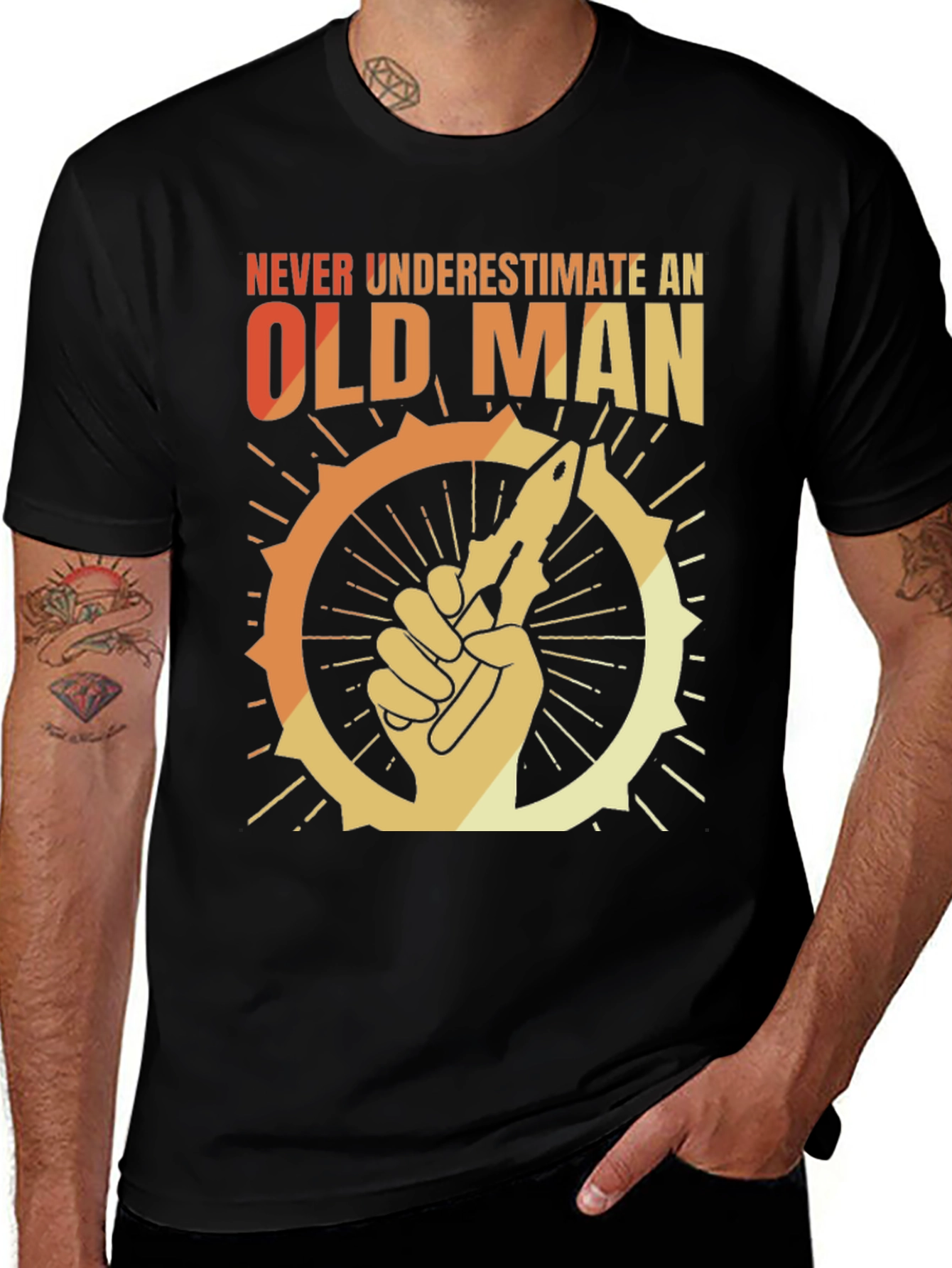 Variant 23 of Never Underestimate an Old Man Graphic T-Shirt