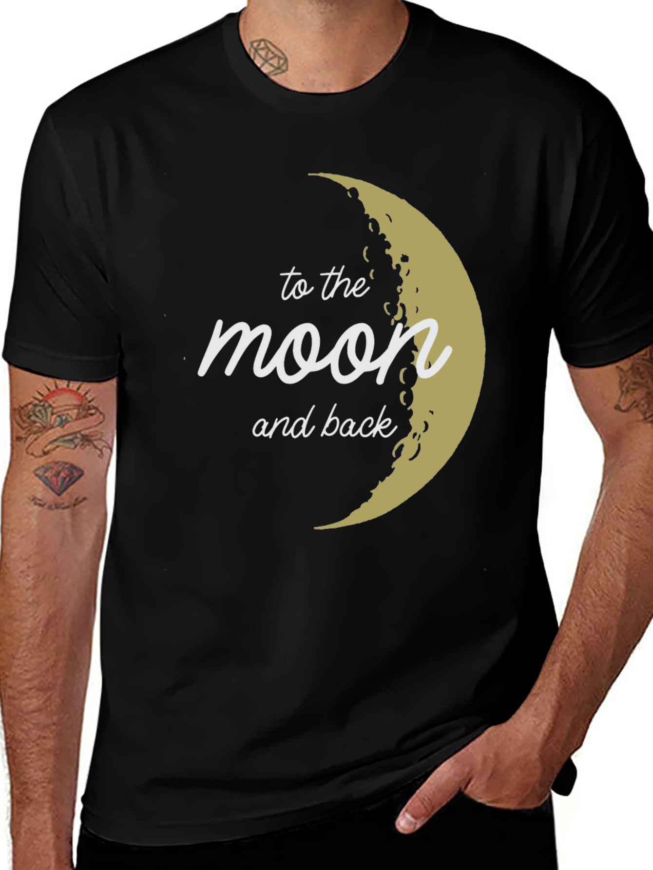 Black To the Moon and Back Graphic Tee main image