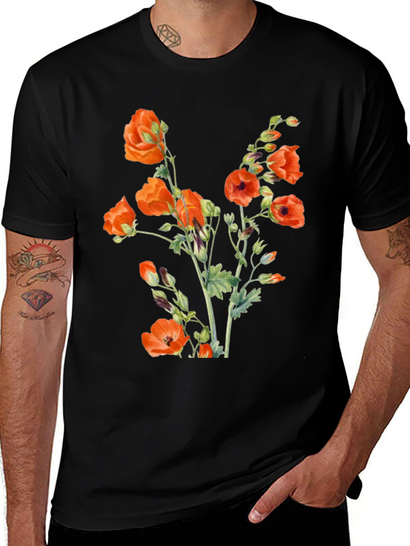 Variant 22 of Floral Print Crew Neck T-Shirt