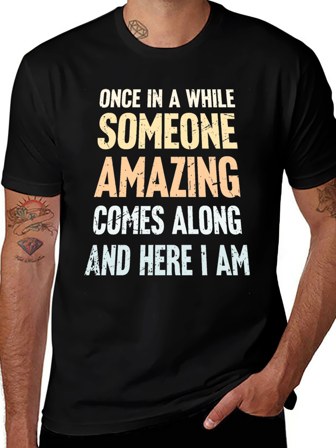 Variant 13 of Amazing Person Black Cotton T-Shirt