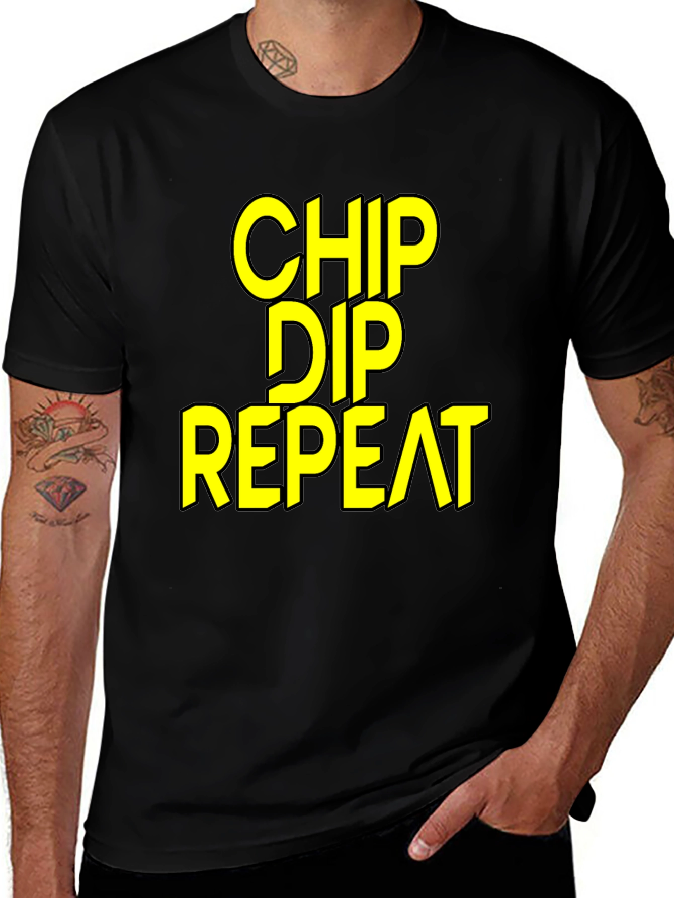 Variant 10 of Chip Dip Repeat - Funny Foodie T-Shirt
