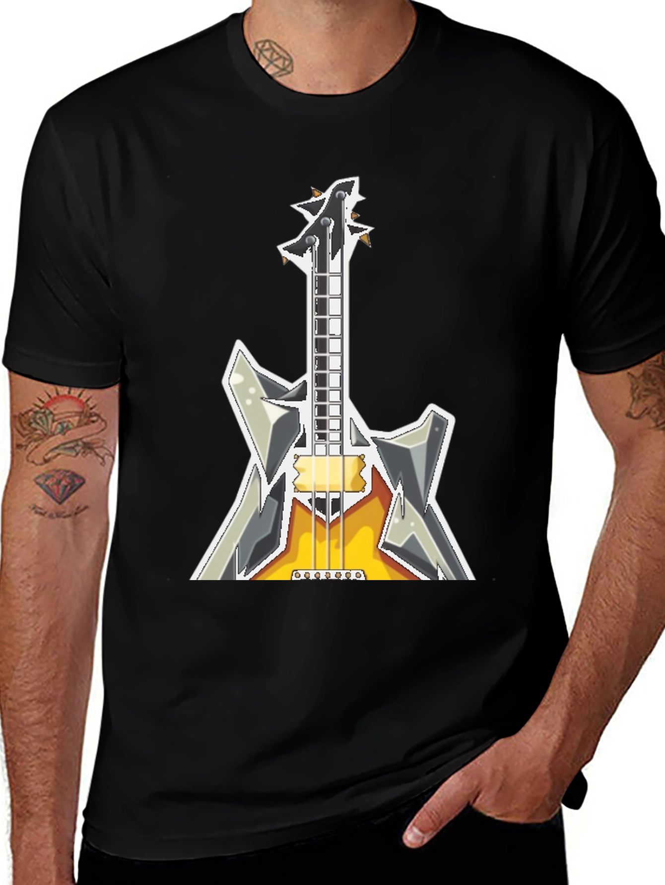 Variant 27 of Electric Guitar Graphic T-Shirt - Black