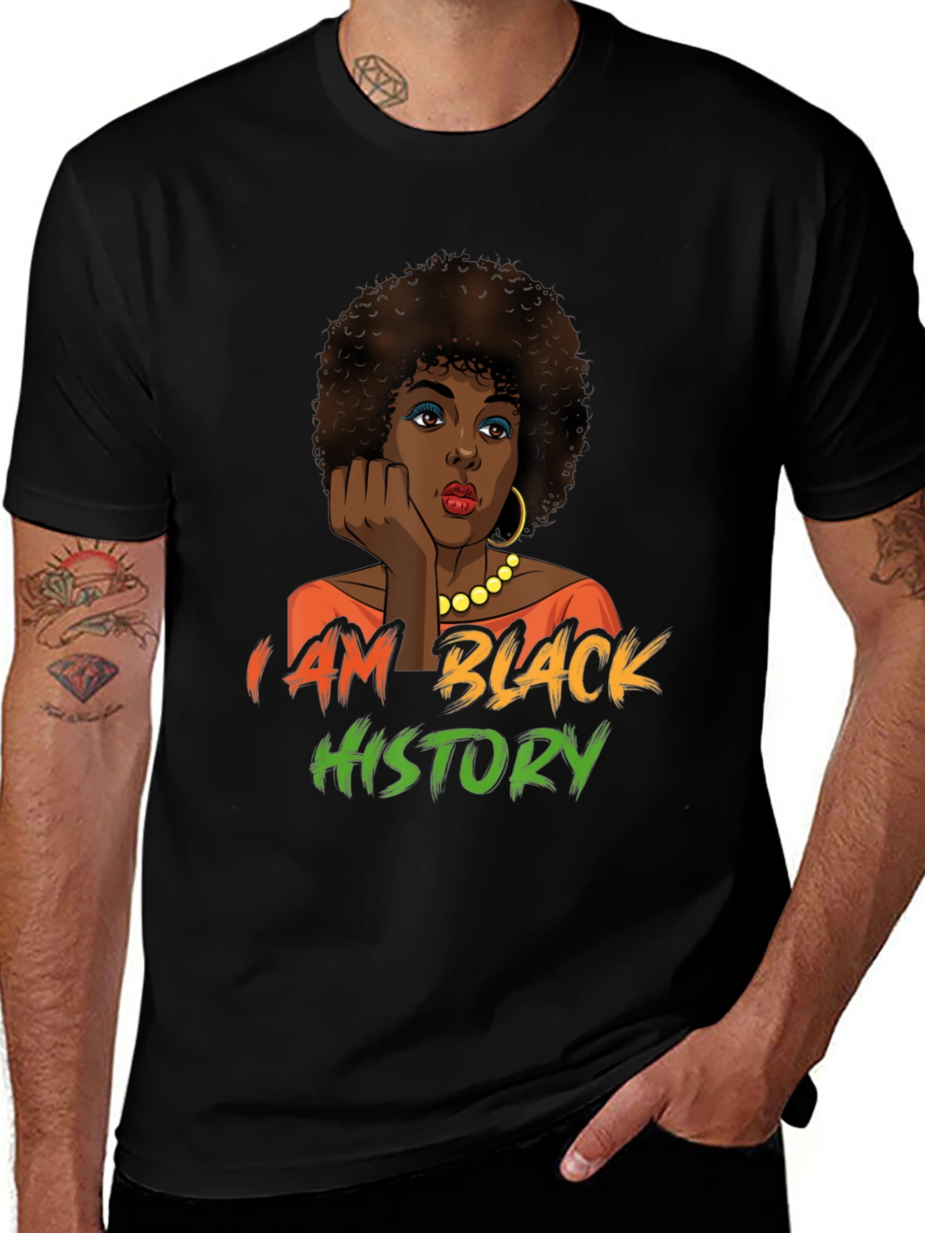 Variant 15 of Black History T-Shirt - Afro Woman Design