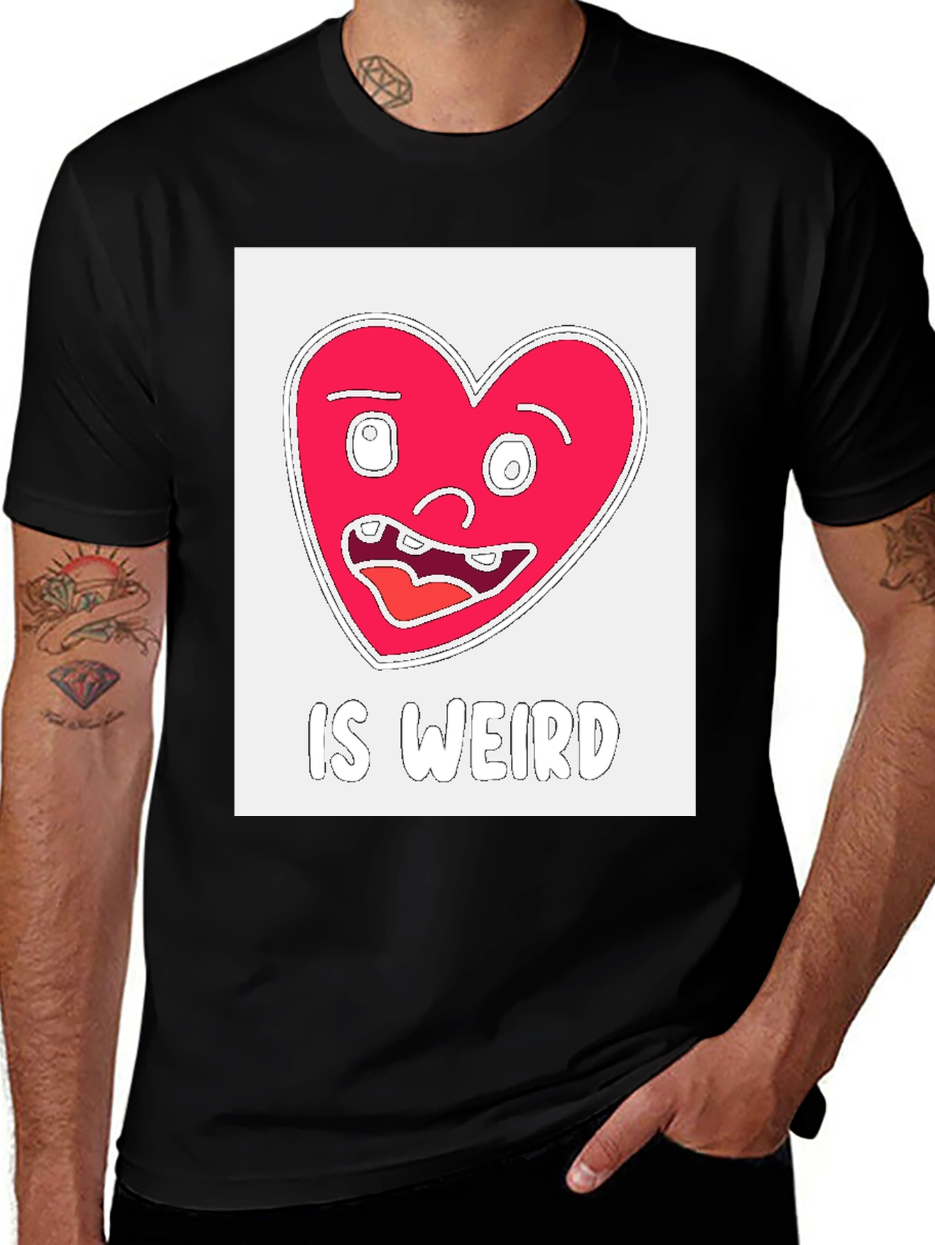 Variant 8 of Weird Heart Graphic T-Shirt - Black