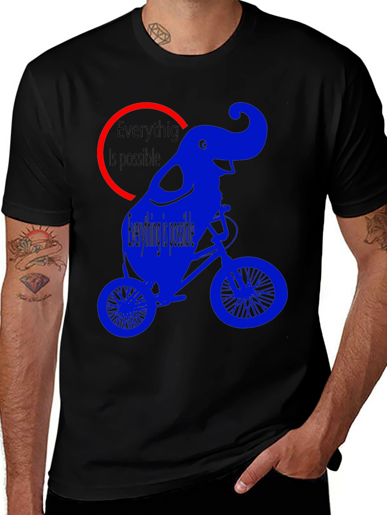 Variant 15 of Elephant Bicycle T-Shirt - Everything Is Possible!