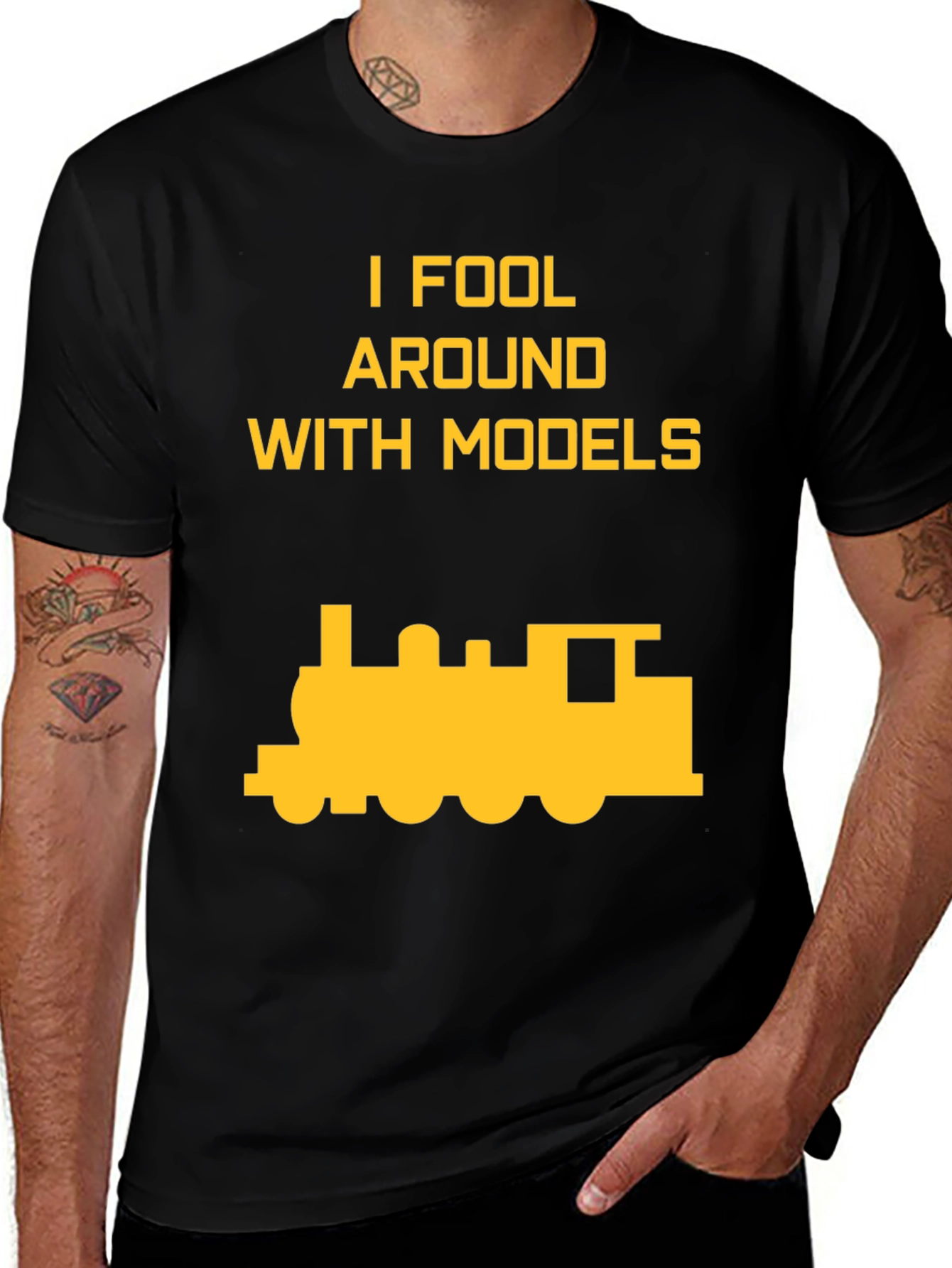 Variant 3 of I Fool Around with Models Train T-Shirt