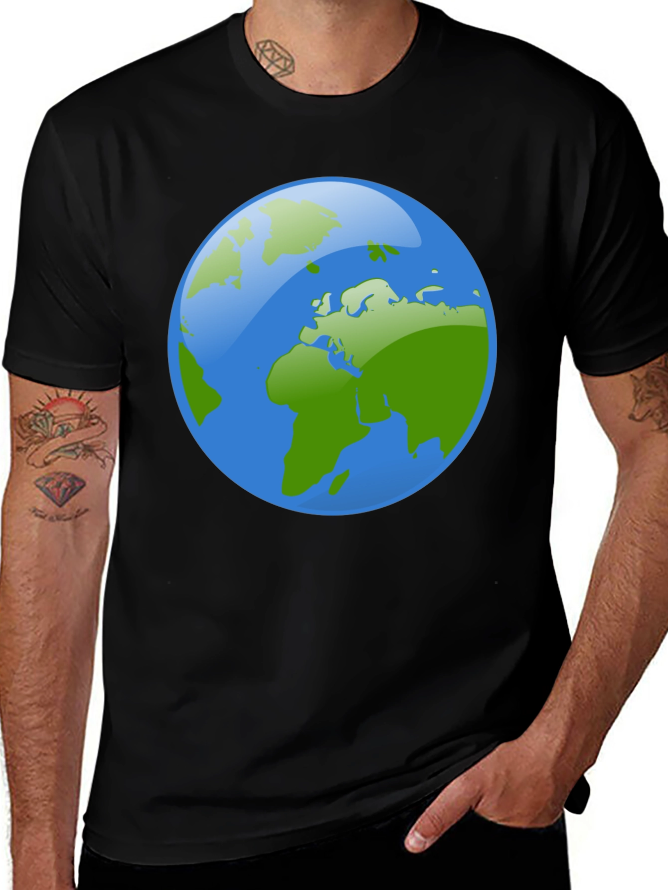 Earth Graphic Black Tee - Global Awareness