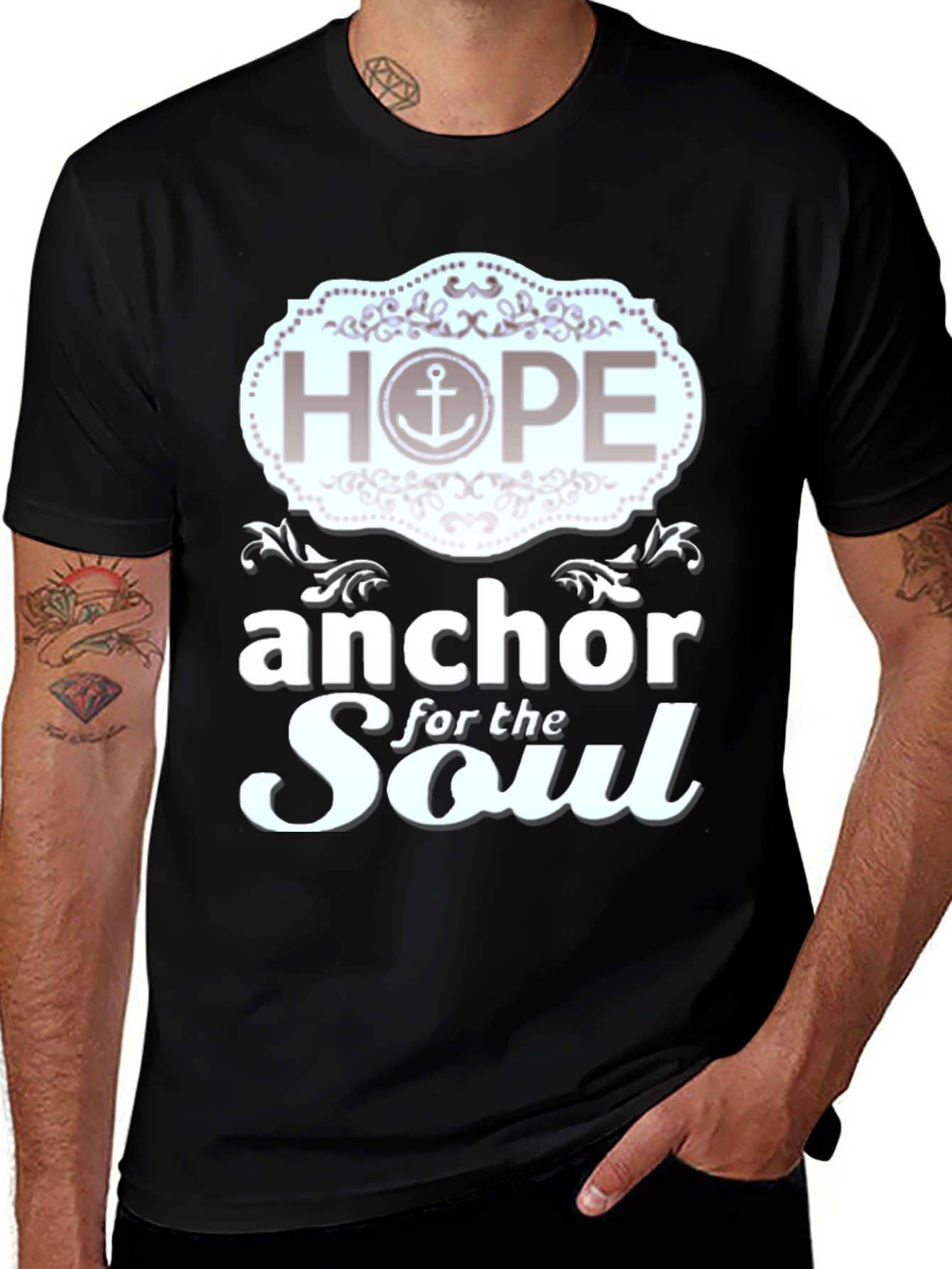Variant 14 of Hope Anchor Soul T-Shirt - Unisex Black Tee