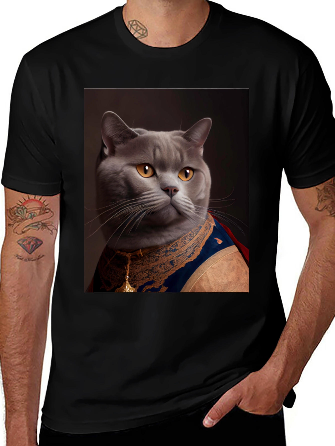 Variant 19 of Cat King Portrait T-Shirt