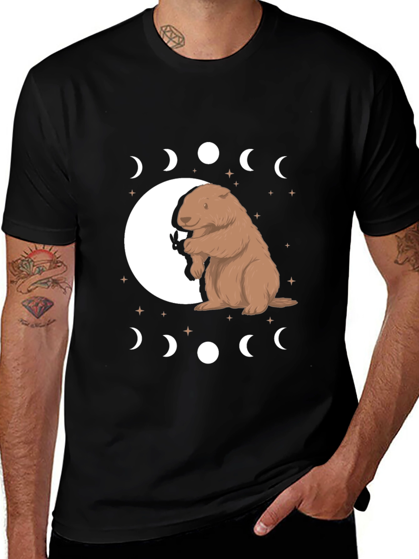 Variant 17 of Groundhog Moon Phase Graphic Tee